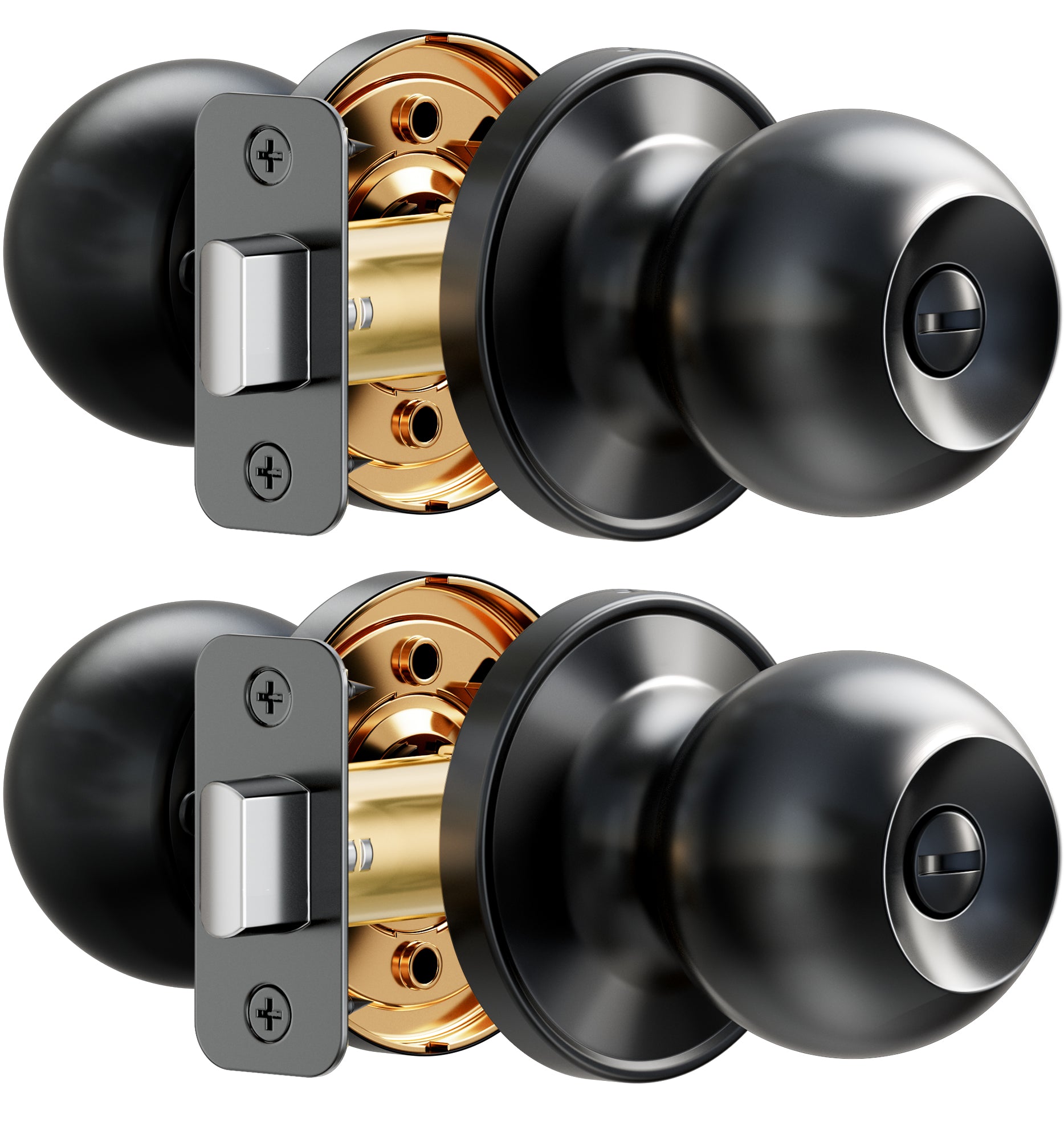 Veise KF02 Privacy Door Knob, Keyless Interior Door Locks for Bedroom & Bathroom