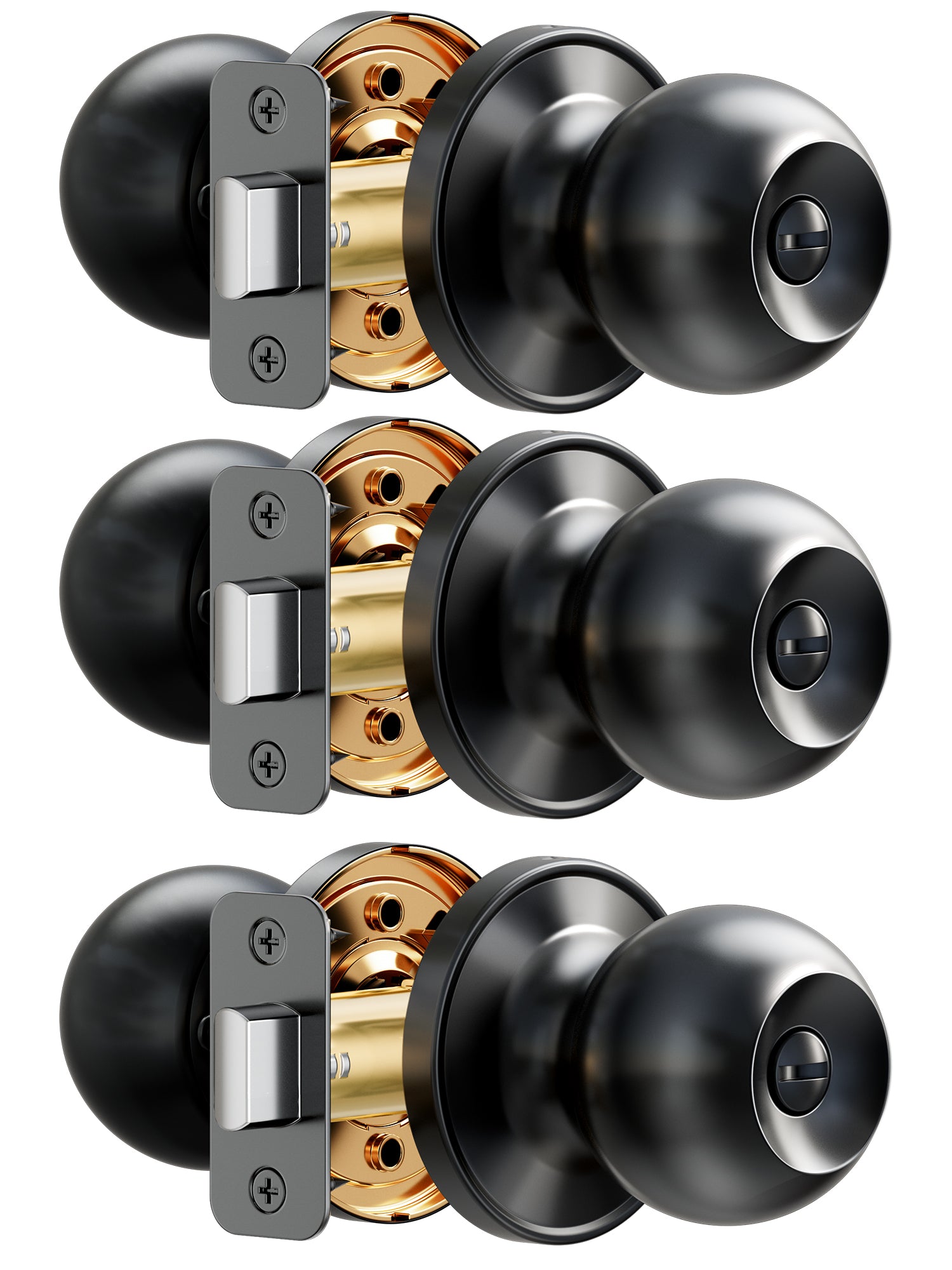 Veise KF03 Privacy Door Knob, Keyless Interior Door Locks for Bedroom & Bathroom