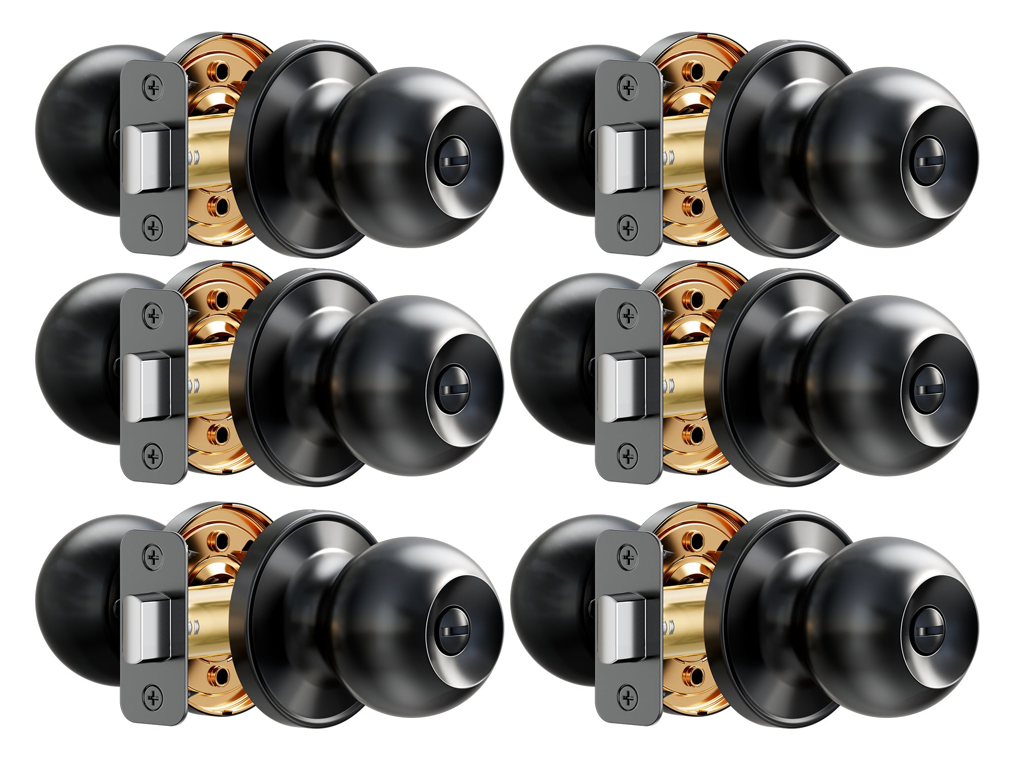Veise KF06  Privacy Door Knobs Set, Keyless Interior Door Locks for Bedroom & Bathroom