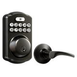 Veise KS01B Keyless Entry Door Lock with 2 Lever Handles