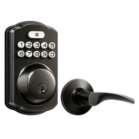 Veise KS01B Keyless Entry Door Lock with 2 Lever Handles