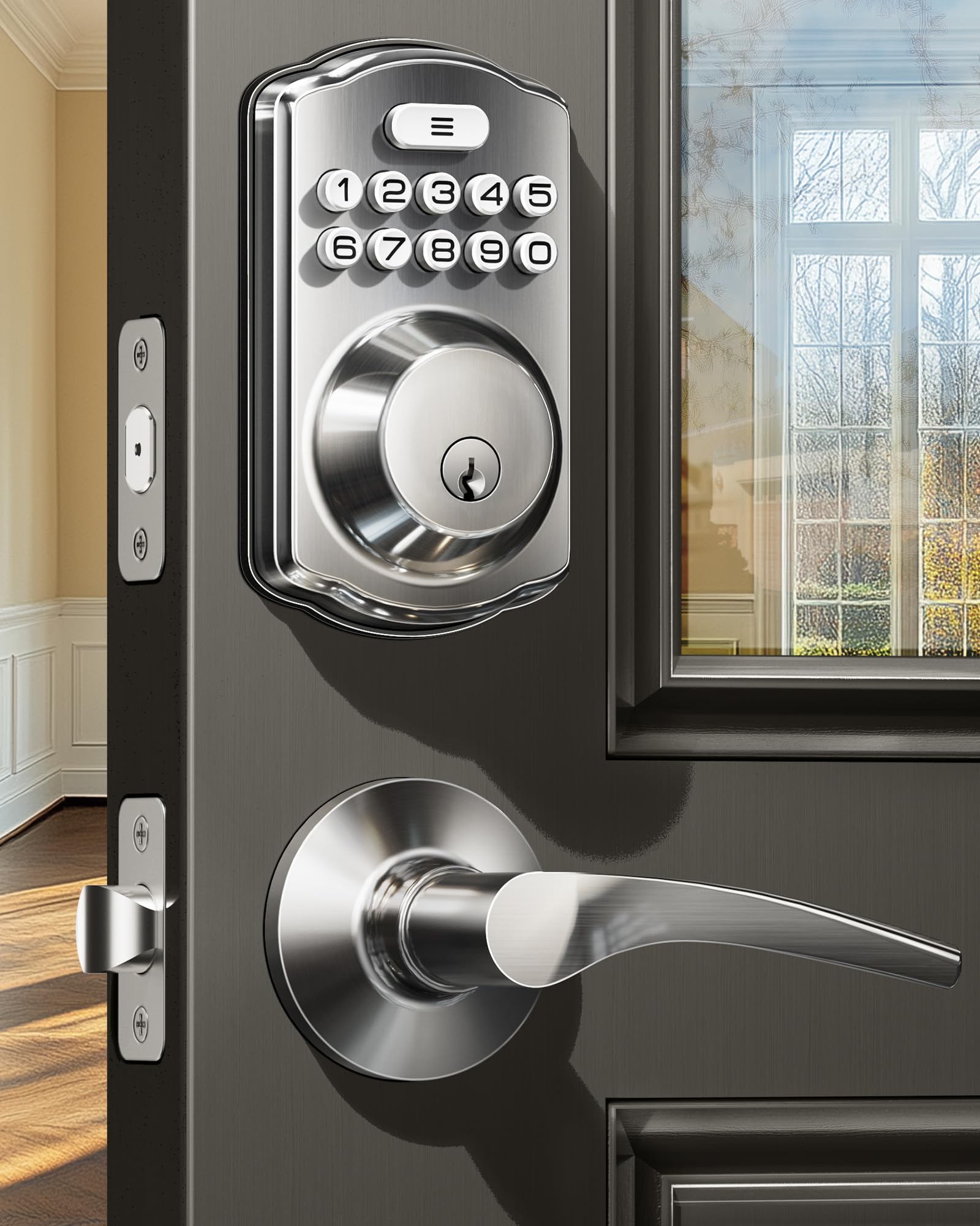 Veise KS01B Keypad Deadbolt Lock with 2 Lever Handles