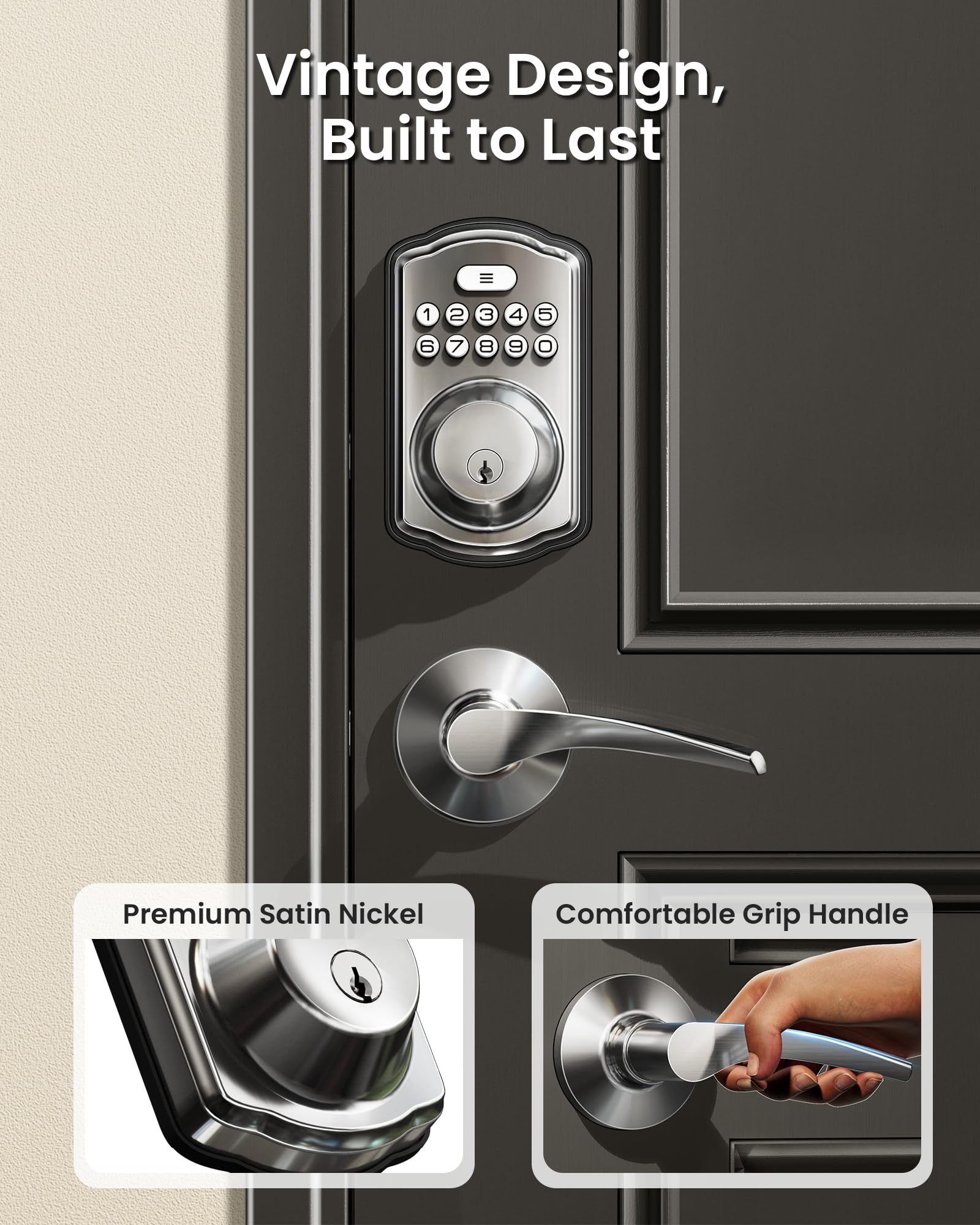 Veise KS01B Keypad Deadbolt Lock with 2 Lever Handles