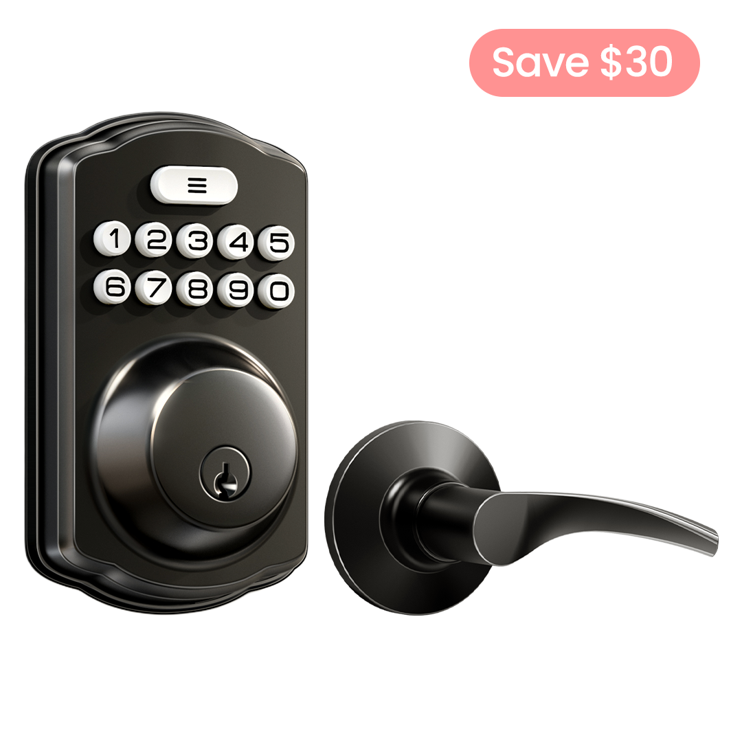 Veise KS01B Keypad Deadbolt Lock with 2 Lever Handles