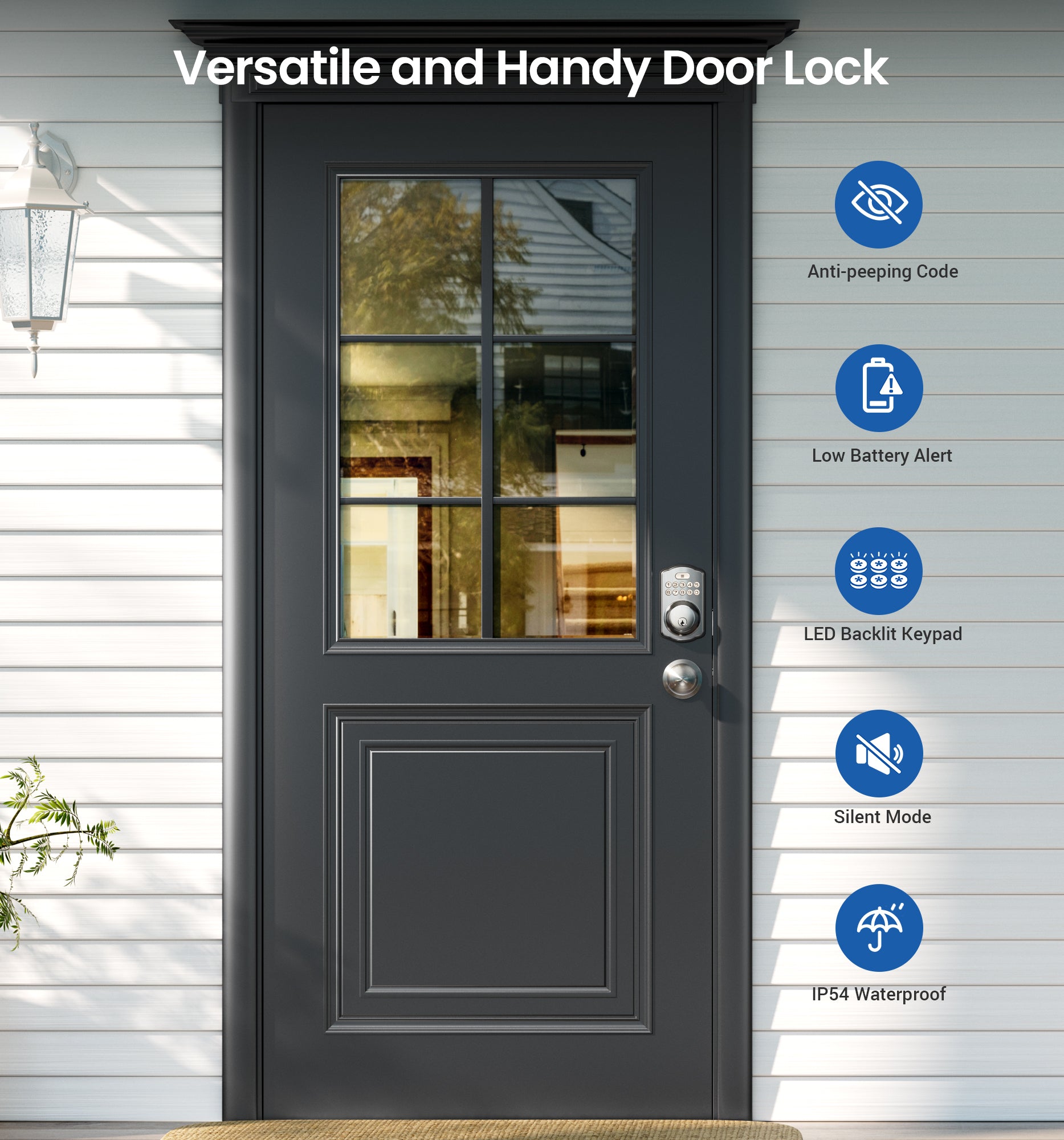 Veise KS01C Keypad Deadbolt Lock with Knobs