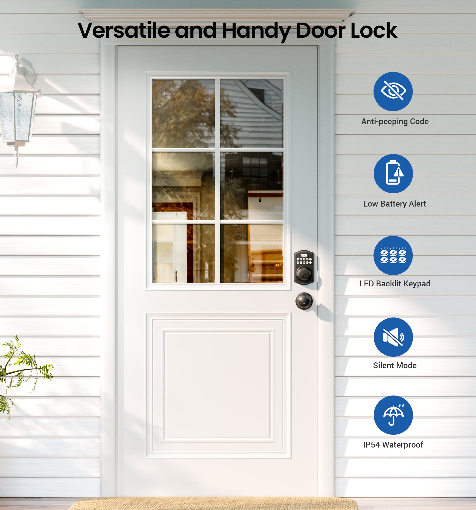Veise KS01C Keypad Deadbolt Lock with Knobs
