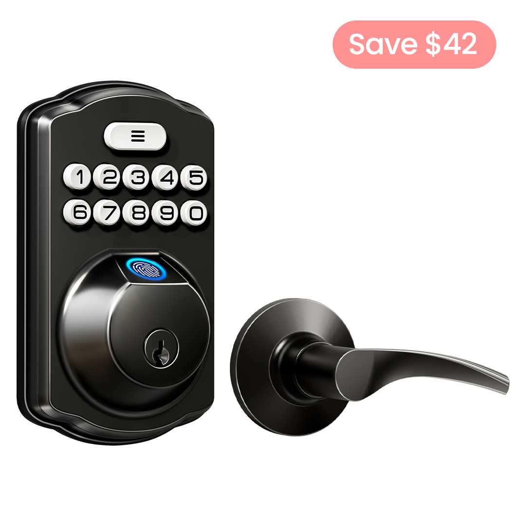 Veise KS02B Fingerprint Deadbolt Lock with Levers