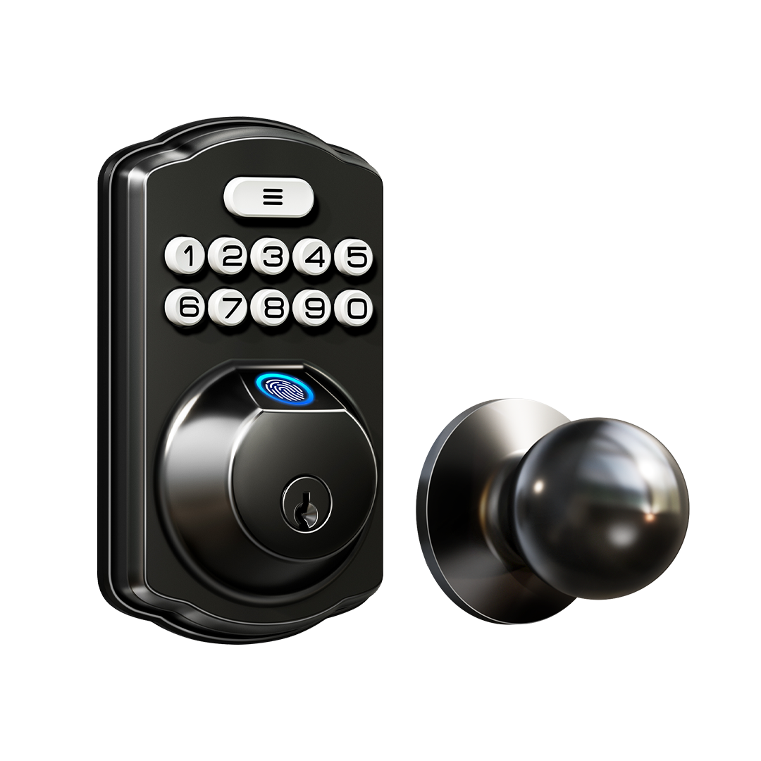 Veise KS02C Fingerprint Deadbolt Lock with Knobs