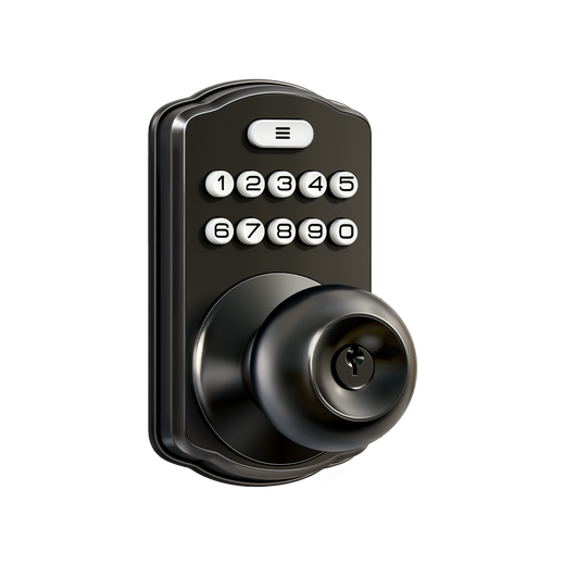 Veise KS03 Keypad Door Knob Lock #Color_Matte Black