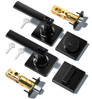 Veise ZLY01 Square Front Door Handle Set with Deadbolt