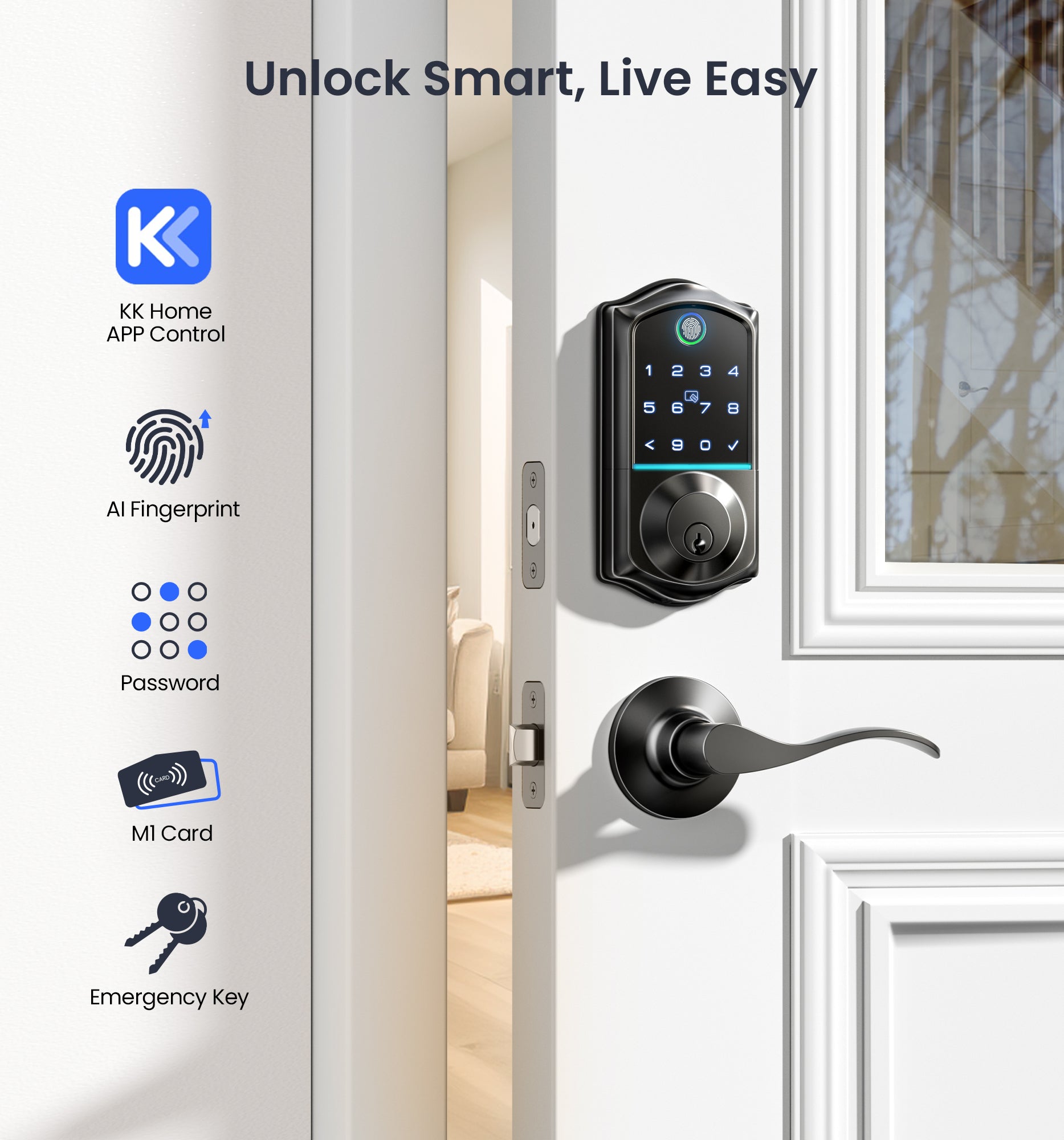 VEISE VE017-L Fingerprint Smart Lock with Levers