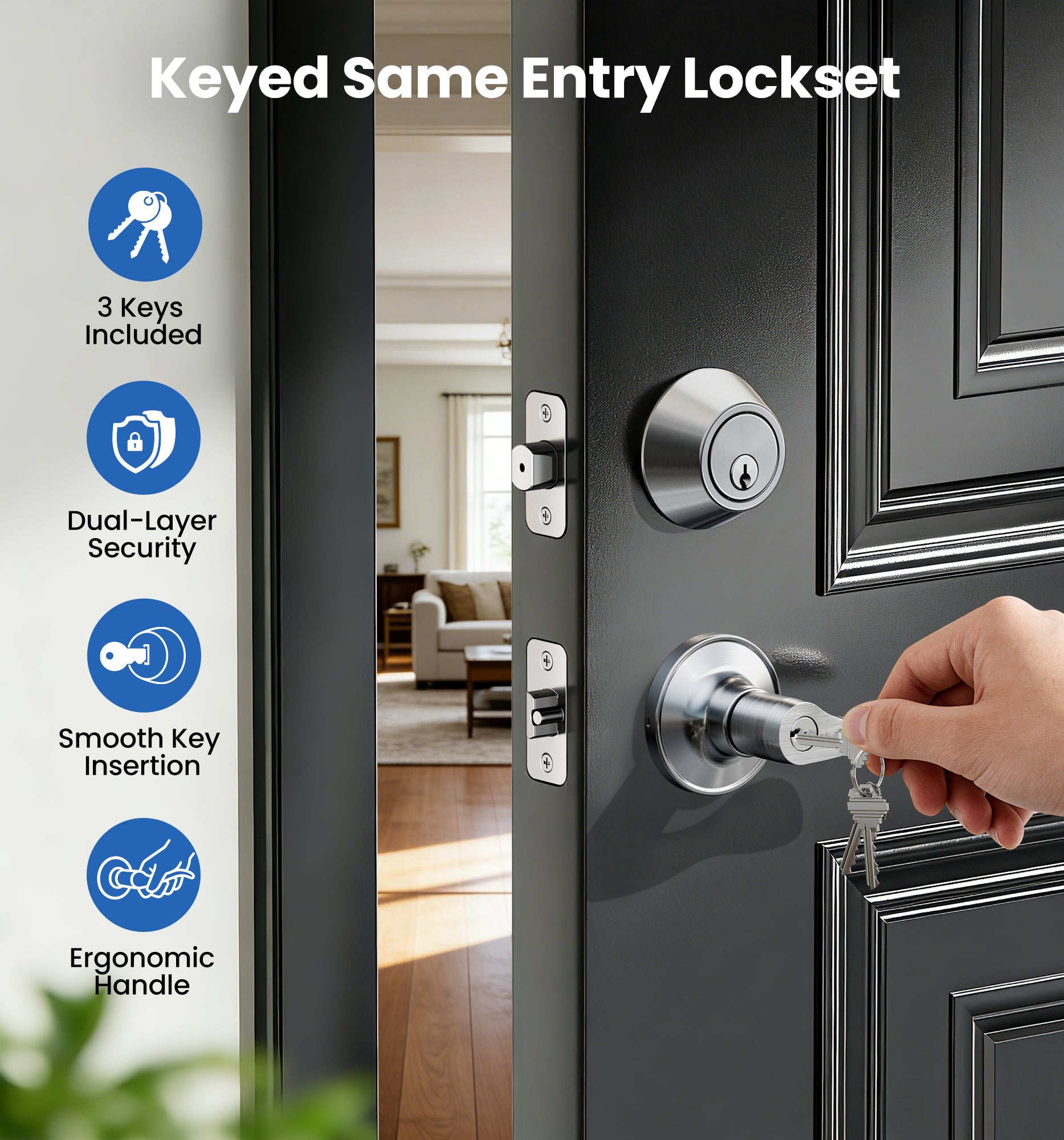 Veise DL01-C Keyed Alike Front Door Lever