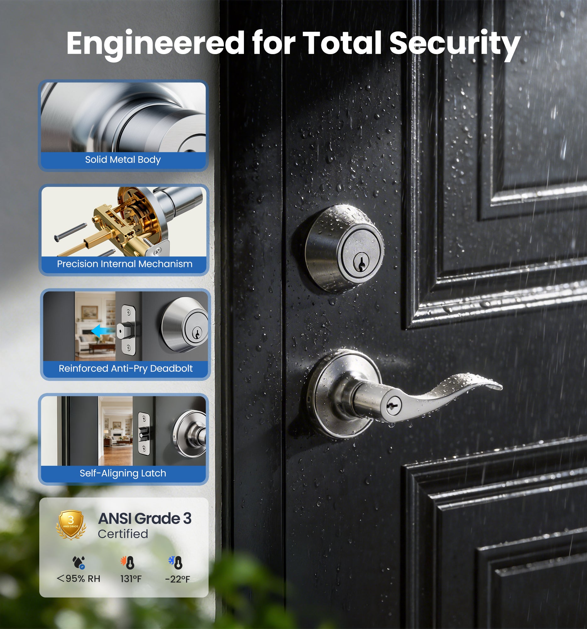 Veise DL01-C Keyed Alike Front Door Lever