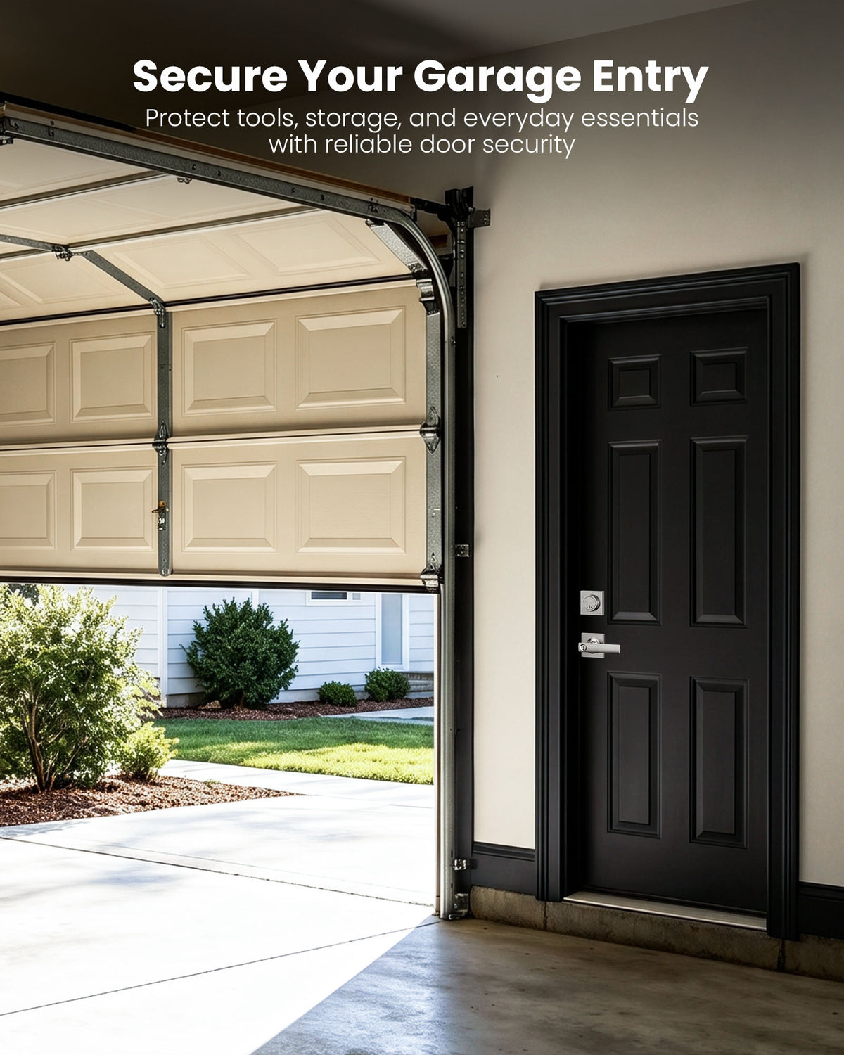 ZLY01 Square Front Door Handle Set with Deadbolt #Color_Satin Nickel