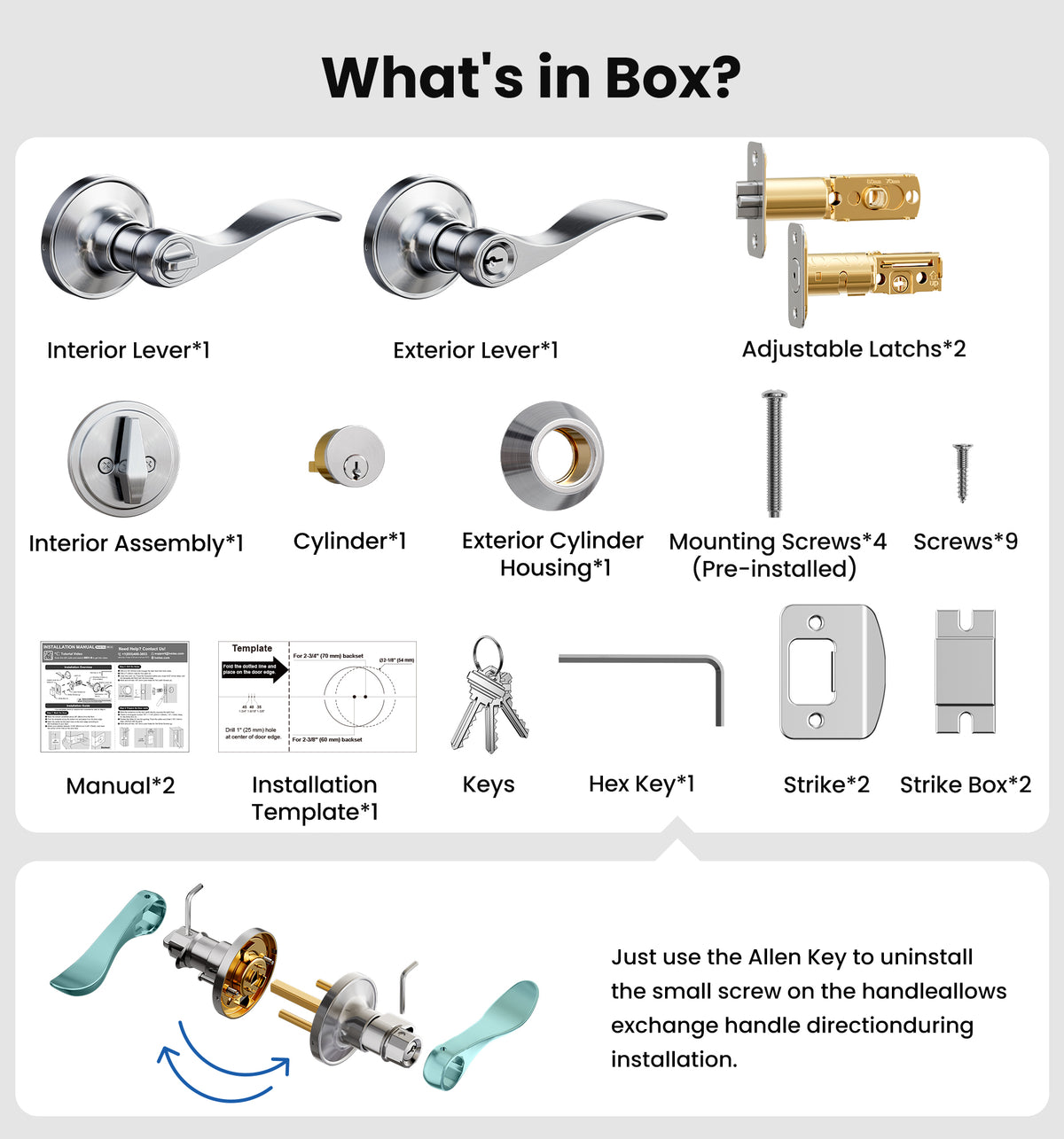 DL01-S Lever lock with deadbolt set #Color_Satin Nickel