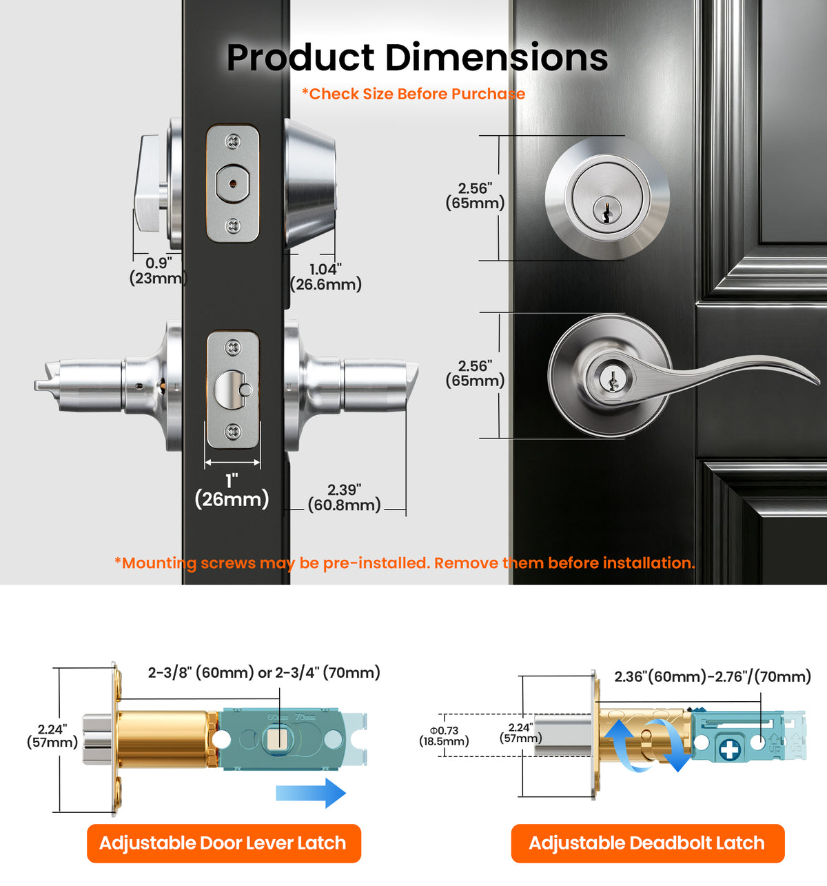 DL01-S Lever lock with deadbolt set #Color_Satin Nickel