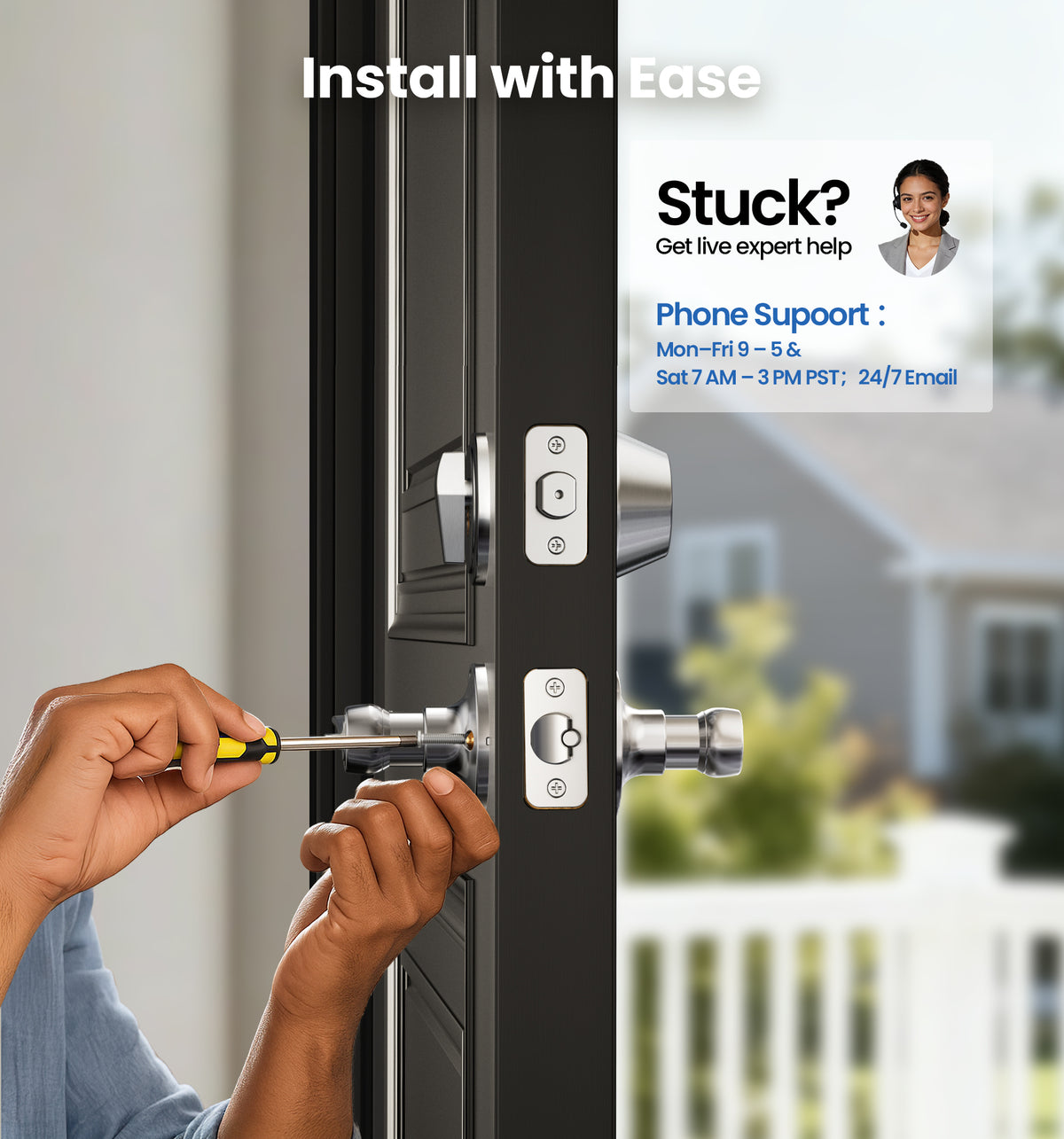 DL01-S Lever lock with deadbolt set #Color_Satin Nickel