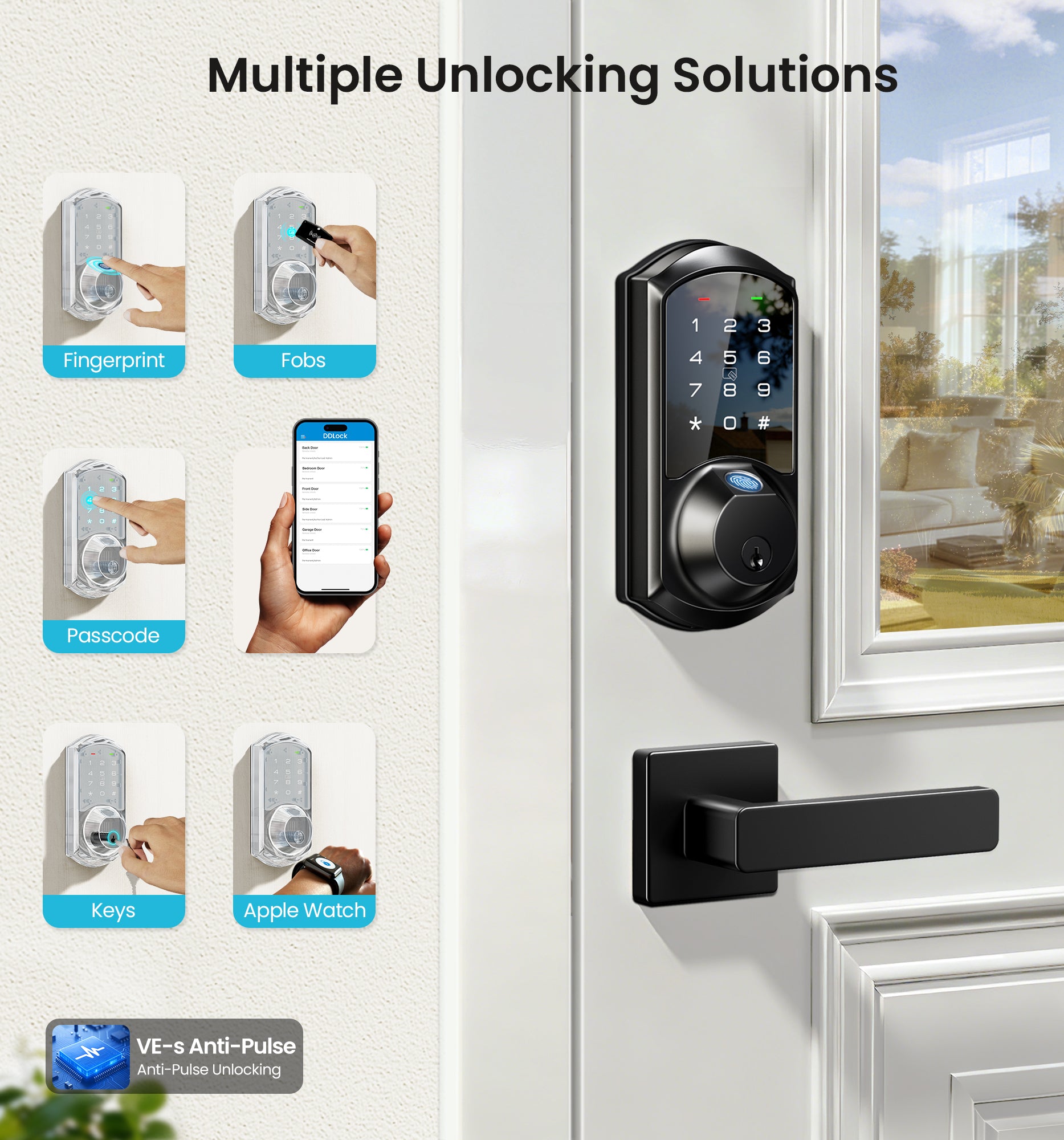 Veise VE07-L Fingerprint Smart Lock with Levers