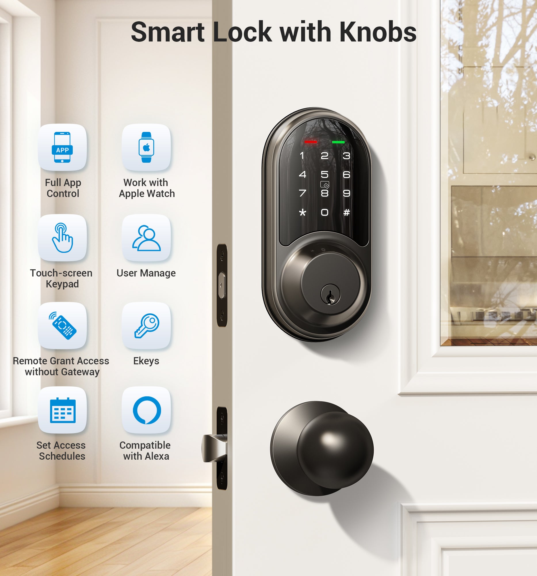 Veise RZ06C Keypad Smart Lock with Knobs