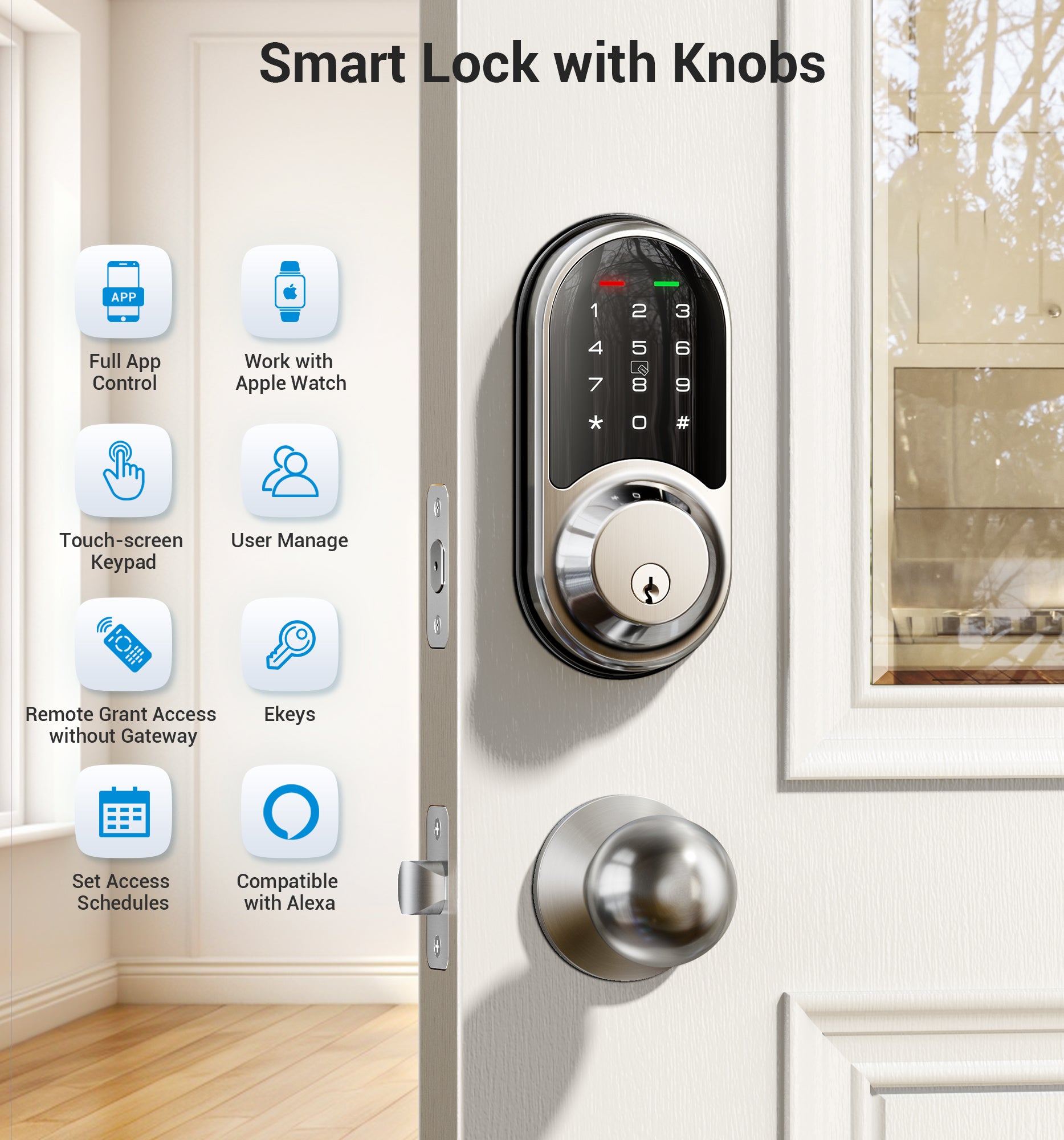 Veise RZ06C Keypad Smart Lock with Knobs