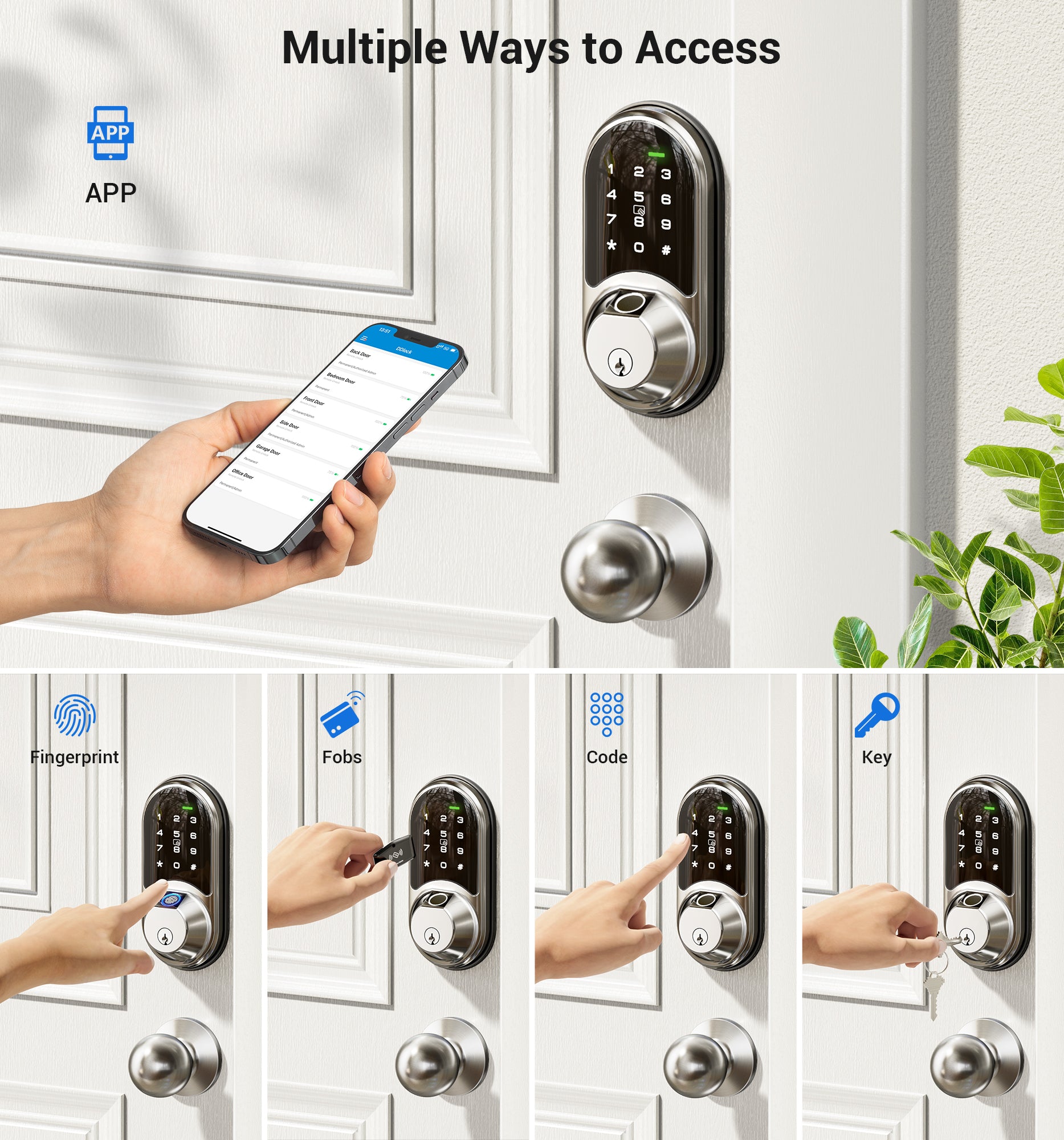 Veise RZ07C Fingerprint Smart Lock with Knobs