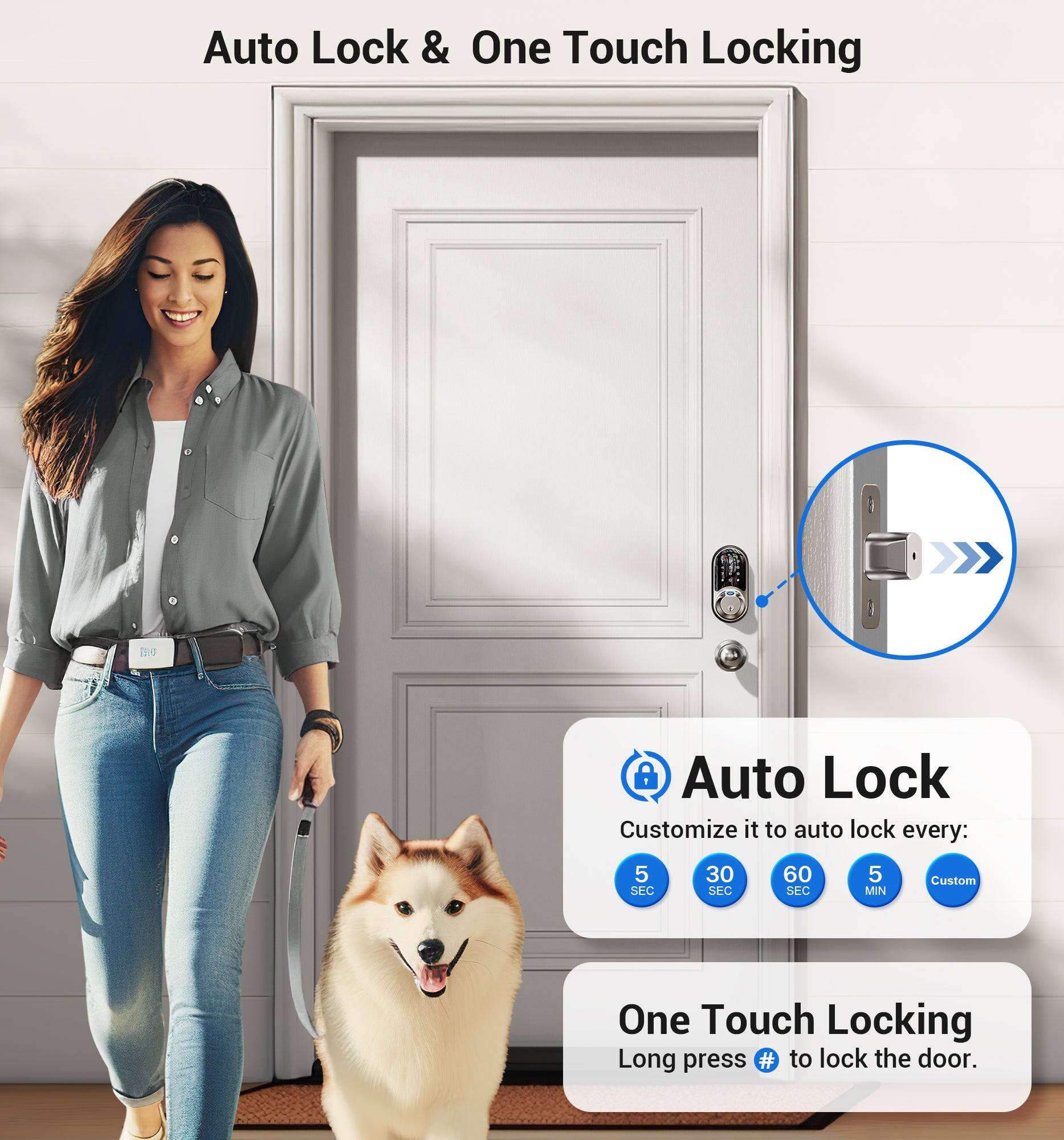 Veise RZ07C Fingerprint Smart Lock with Knobs