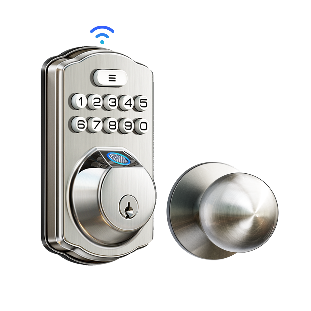 Veise VE012W-K Built-in WiFi Fingerprint Smart Lock with 2 Knobs