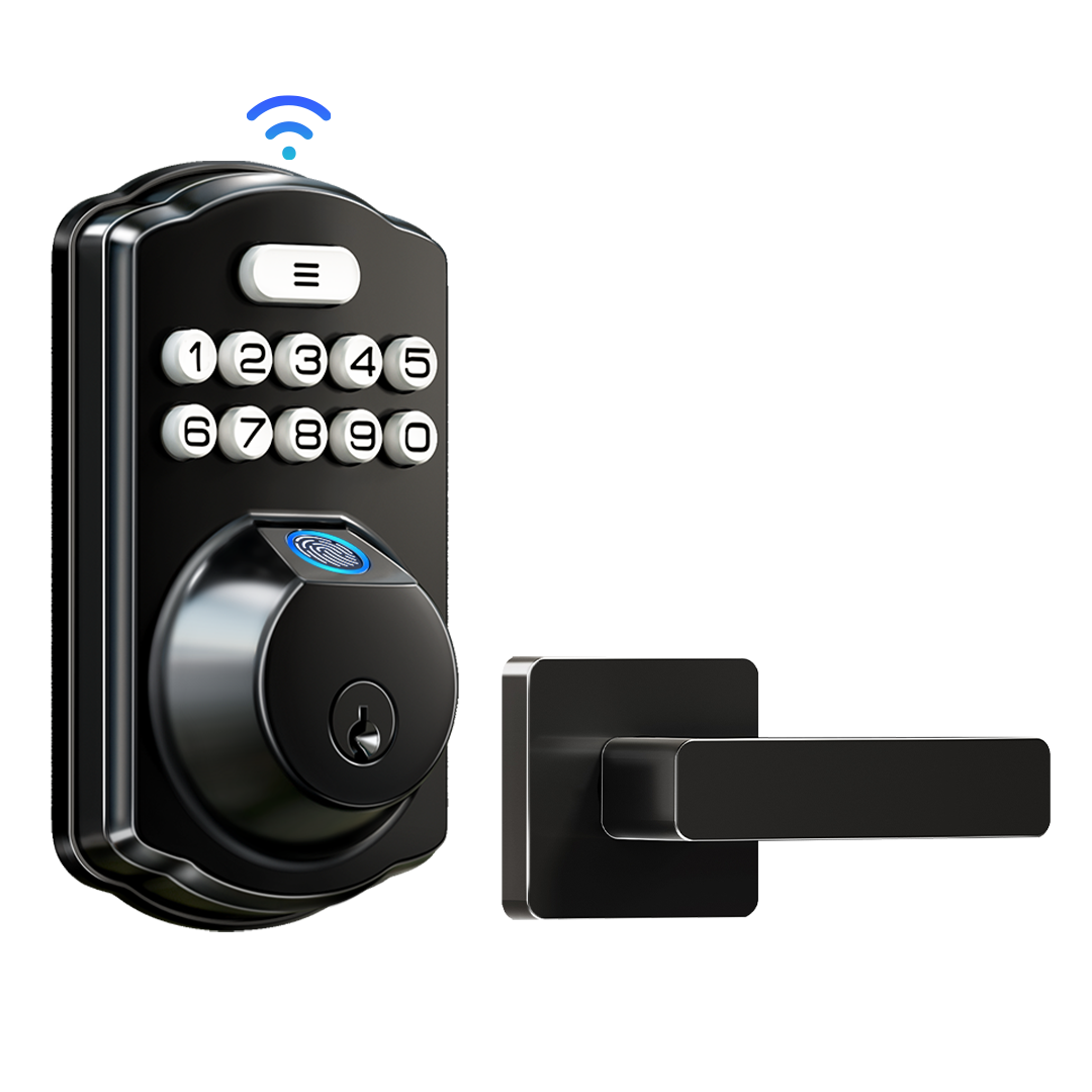 Veise VEO12W-L Built-in WiFi Fingerprint Smart Lock with Lever Handle Set