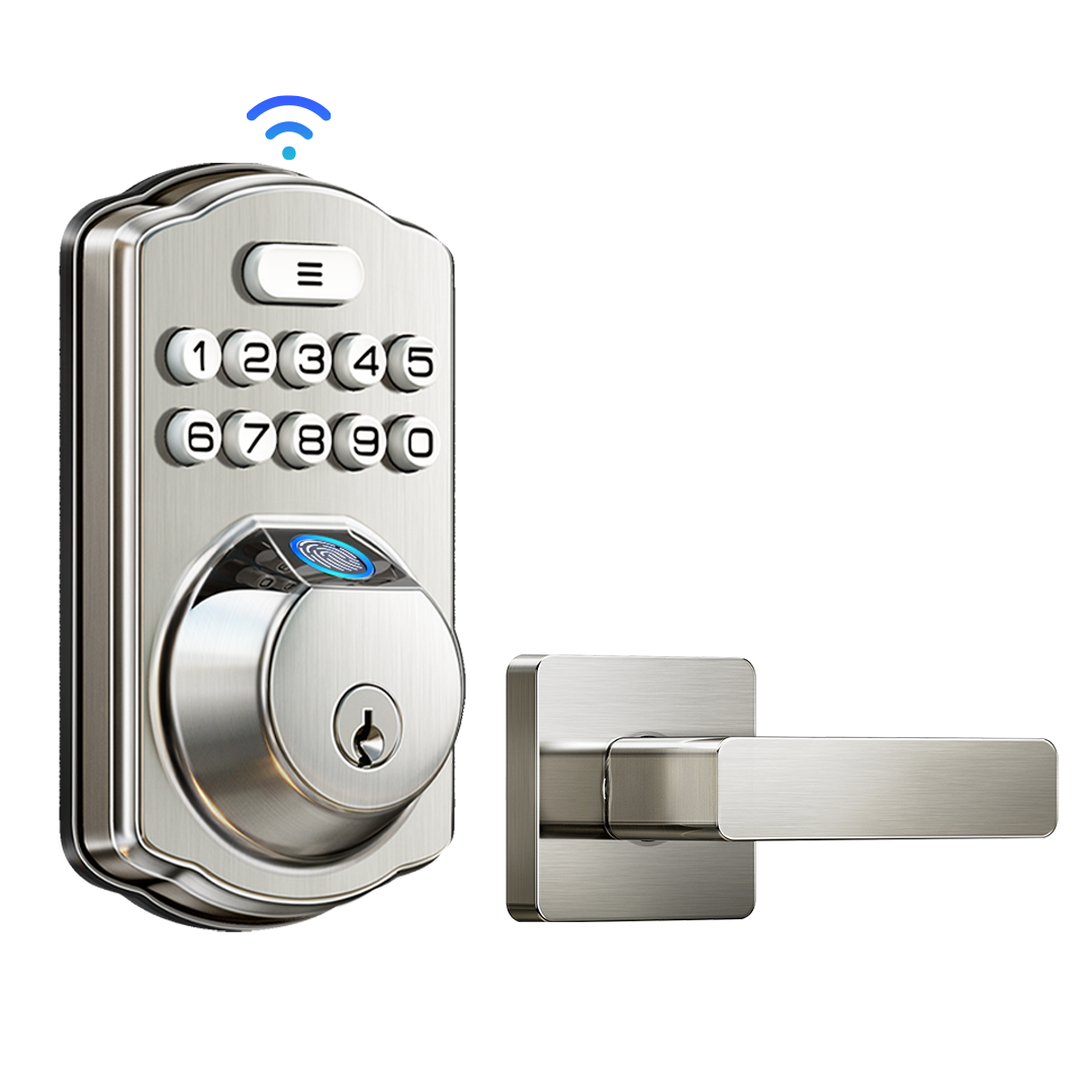 Veise VEO12W-L Built-in WiFi Fingerprint Smart Lock with Lever Handle Set