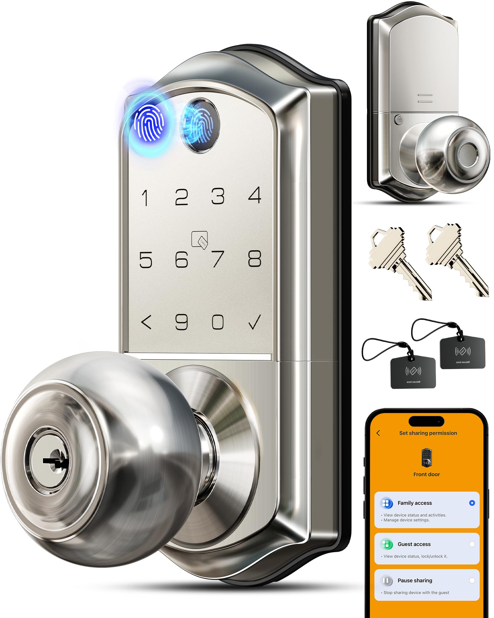 Veise VE018 Fingerprint Smart Lock with Knob