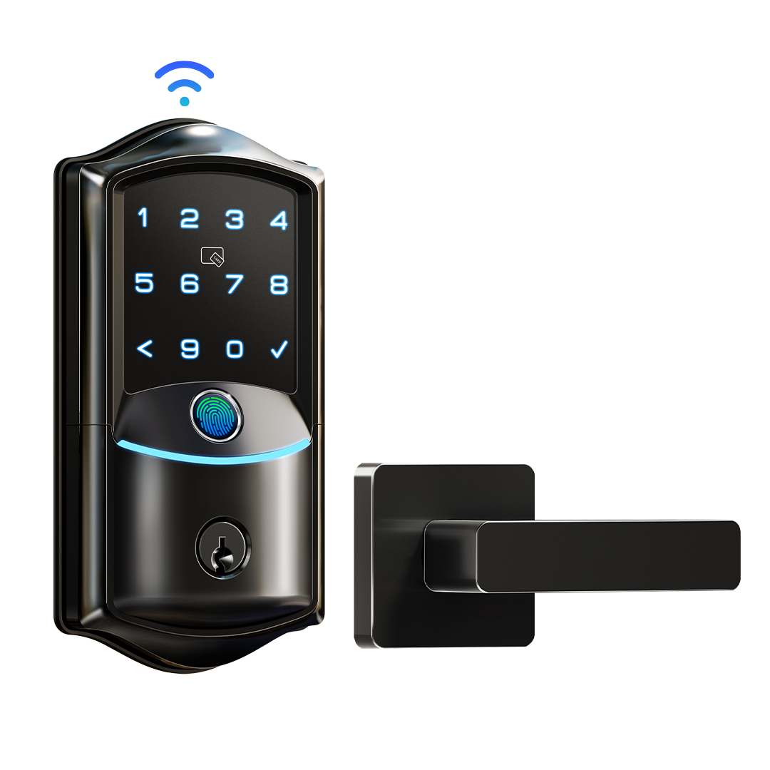 Veise VE027-L Built-in WiFi smart Door Lock withLever Handle Set Fingerprint