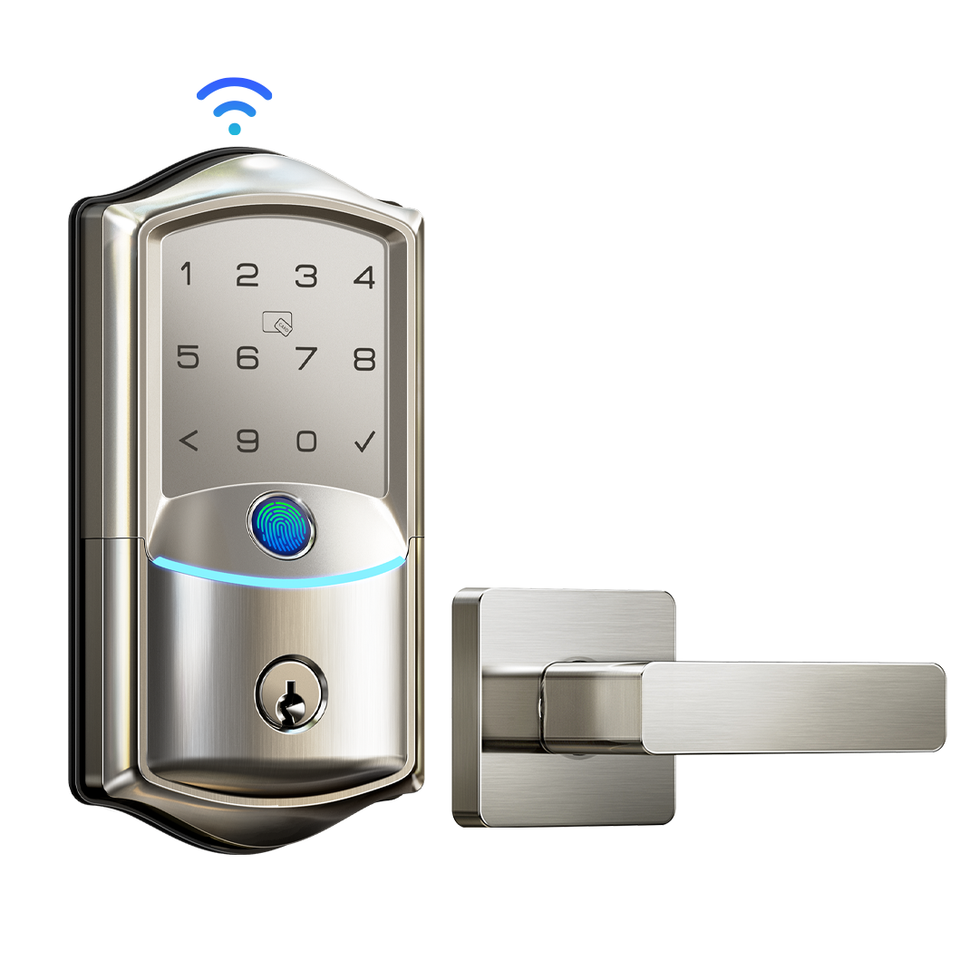 Veise VE027-L Built-in WiFi smart Door Lock withLever Handle Set Fingerprint