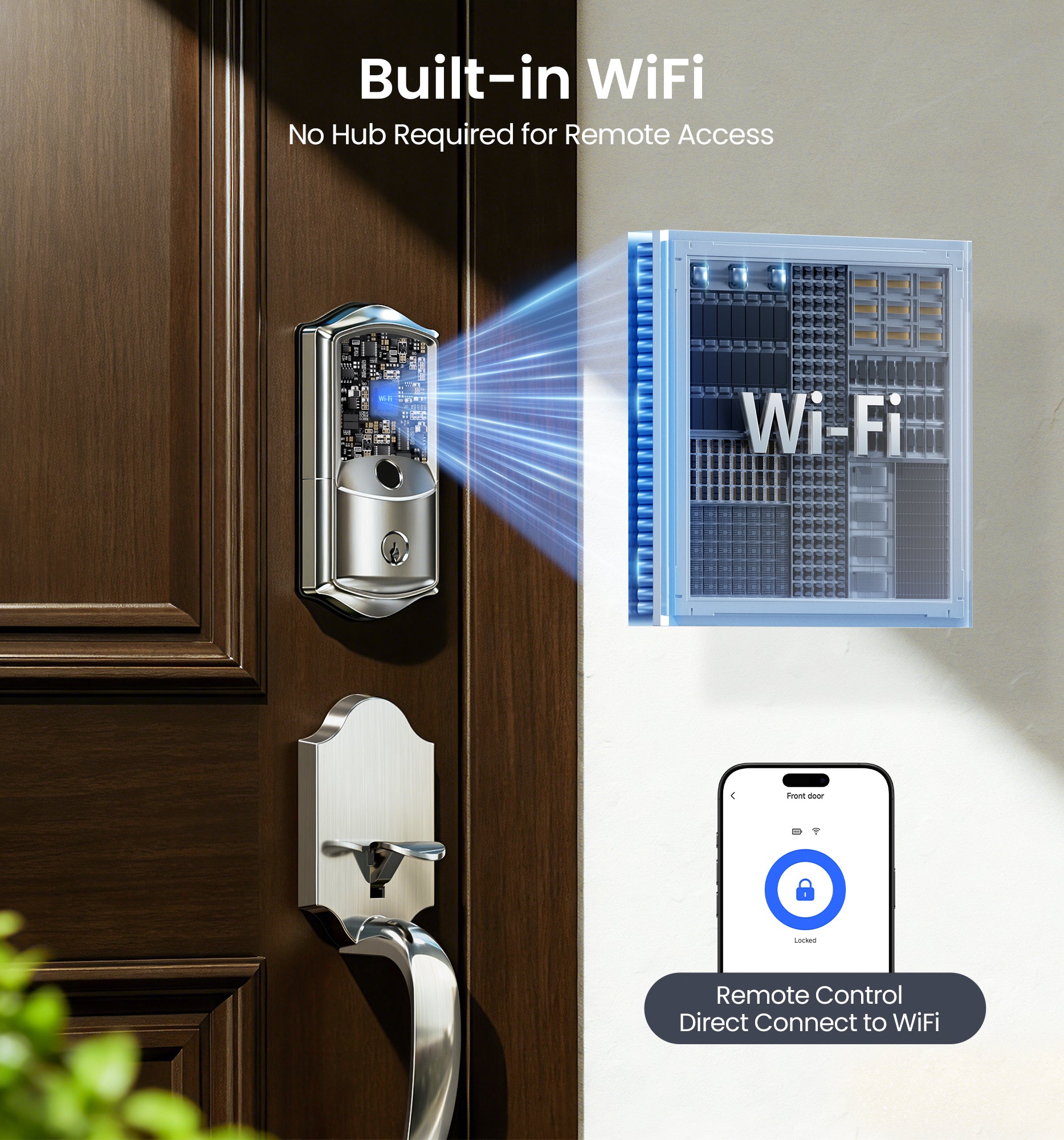 Veise VE027 Built-in Wi-Fi Fingerprint Smart Door Lock