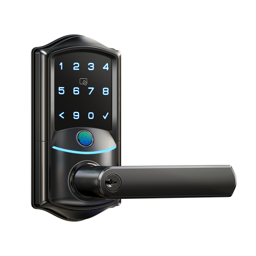 VE029 Wi-Fi Smart Lever Lock with Digital Keypad #Color_Matte Black