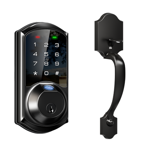 VE07-H Fingerprint Smart Lock with Handles #Color_Matte Black