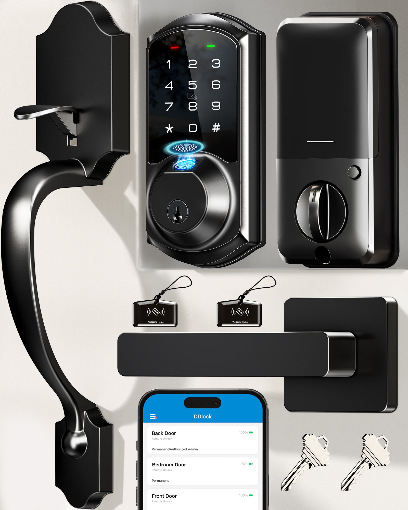 Veise VE07-H Fingerprint Smart Lock with Handles