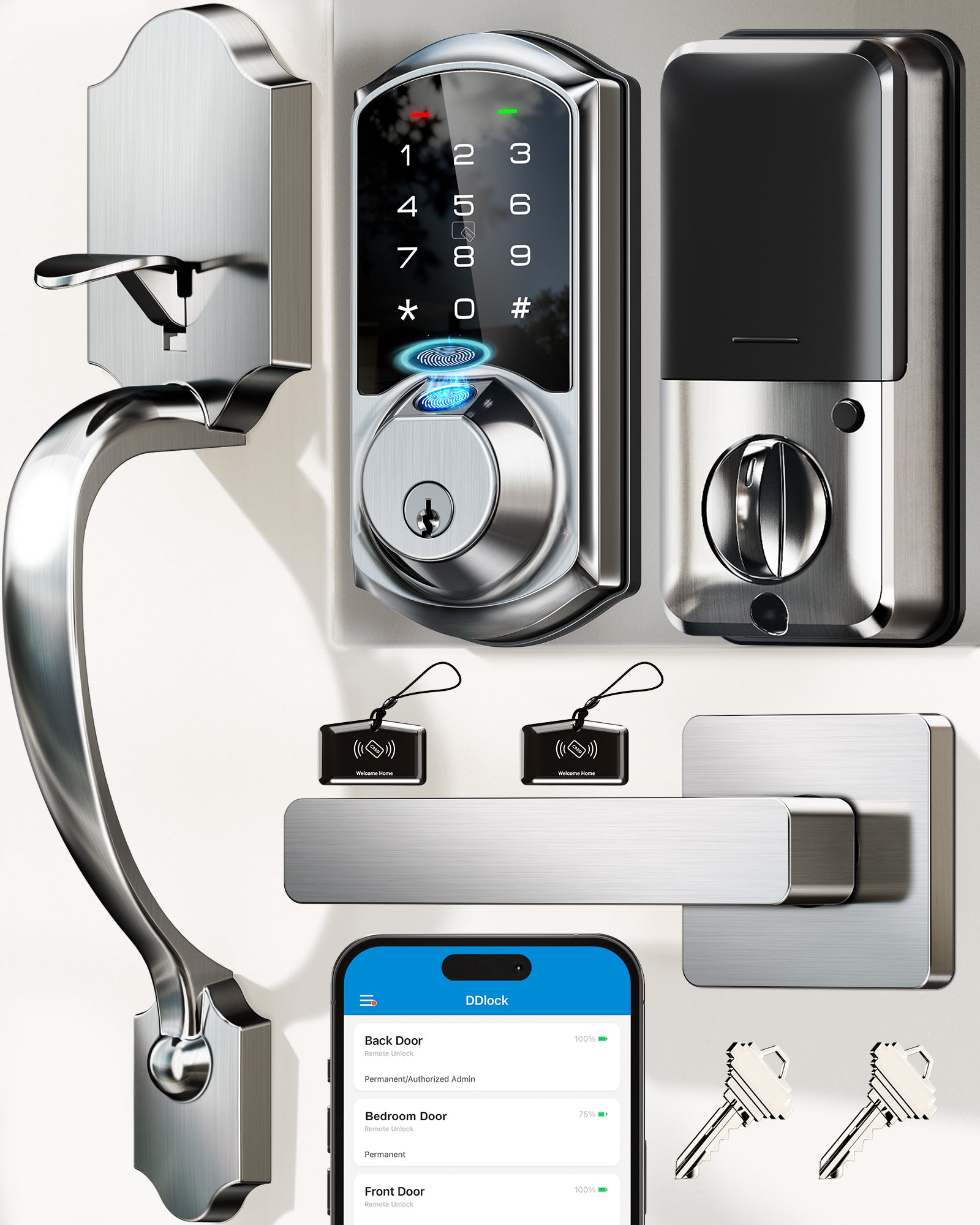 Veise VE07-H Fingerprint Smart Lock with Handles