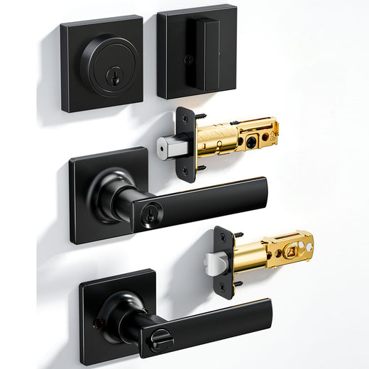 ZLY01 Square Front Door Handle Set with Deadbolt