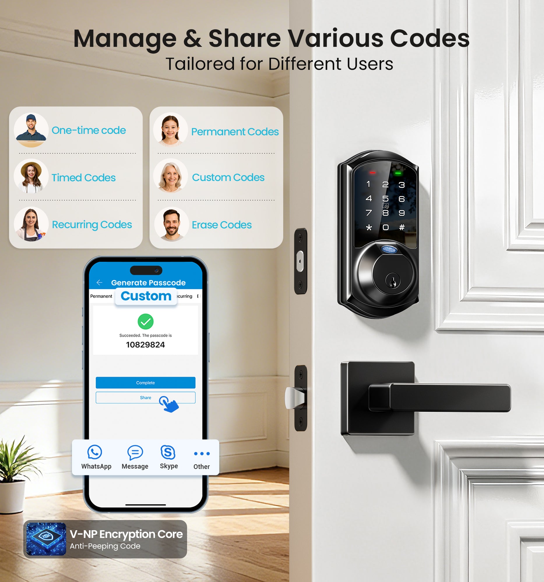 Veise VE07-L Fingerprint Smart Lock with Levers