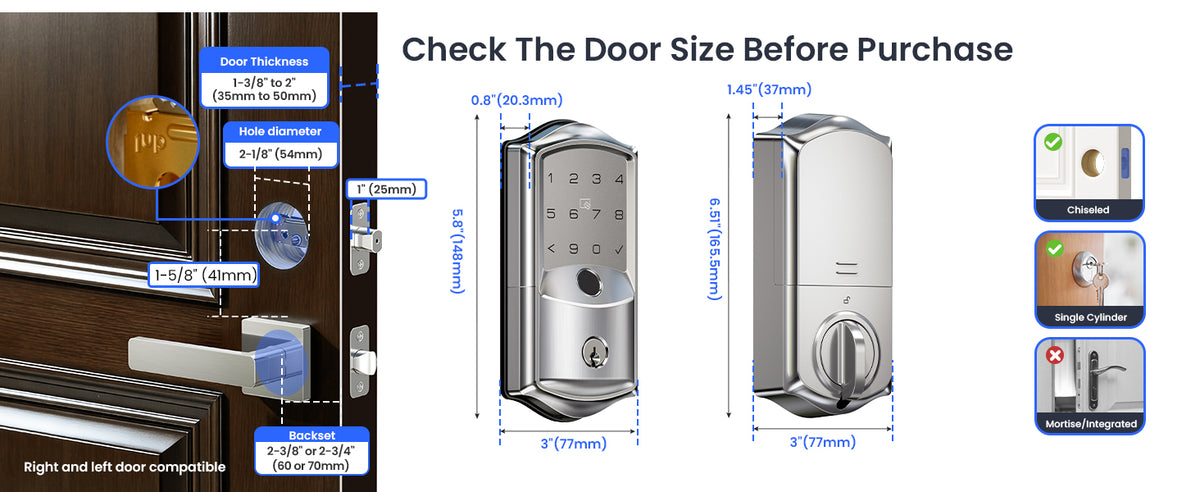 VE027 Built-in Wi-Fi Fingerprint Smart Door Lock