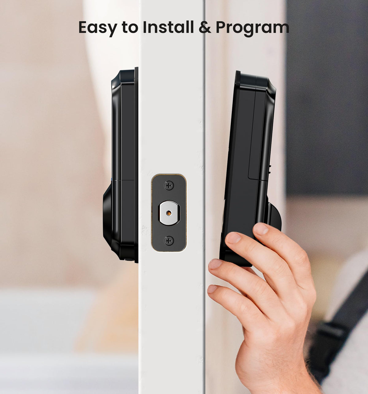 Veise VE017 Fingerprint Smart Door Lock with App Control #Color_Matte Black