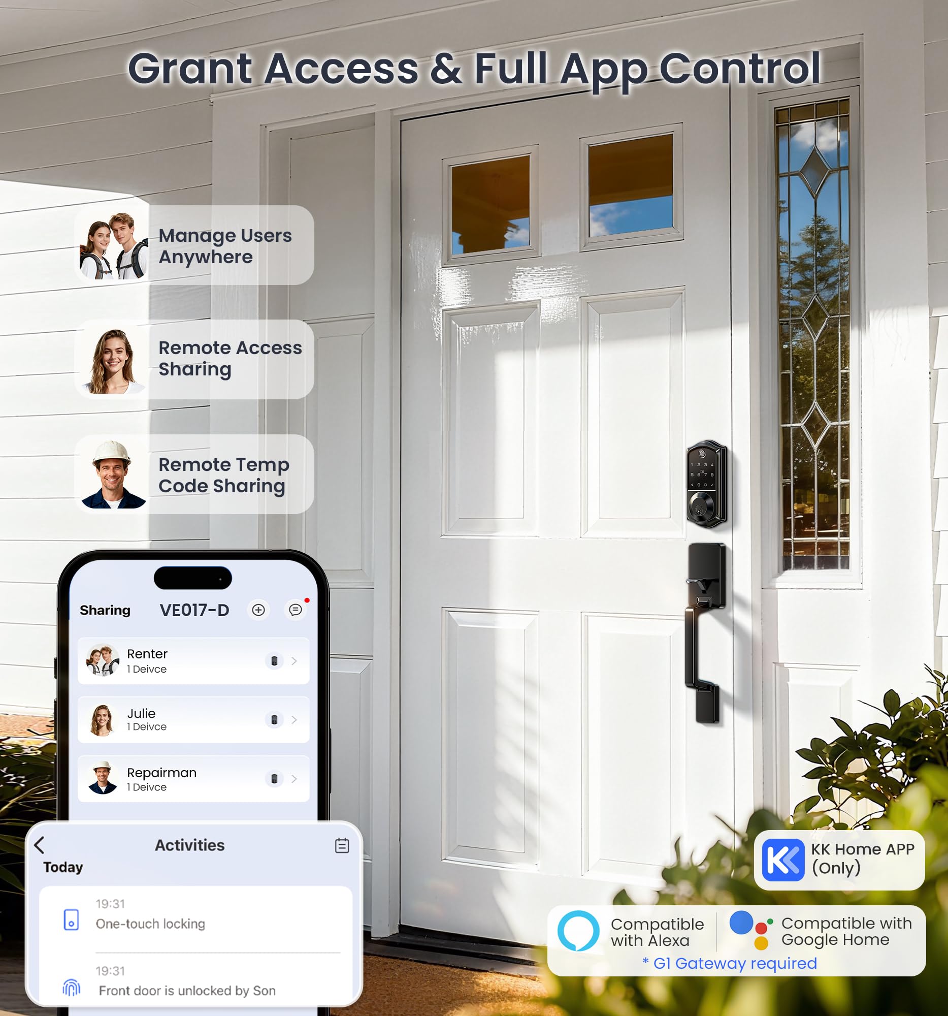 Veise VE017-D Fingerprint Smart Front Door Lock Set