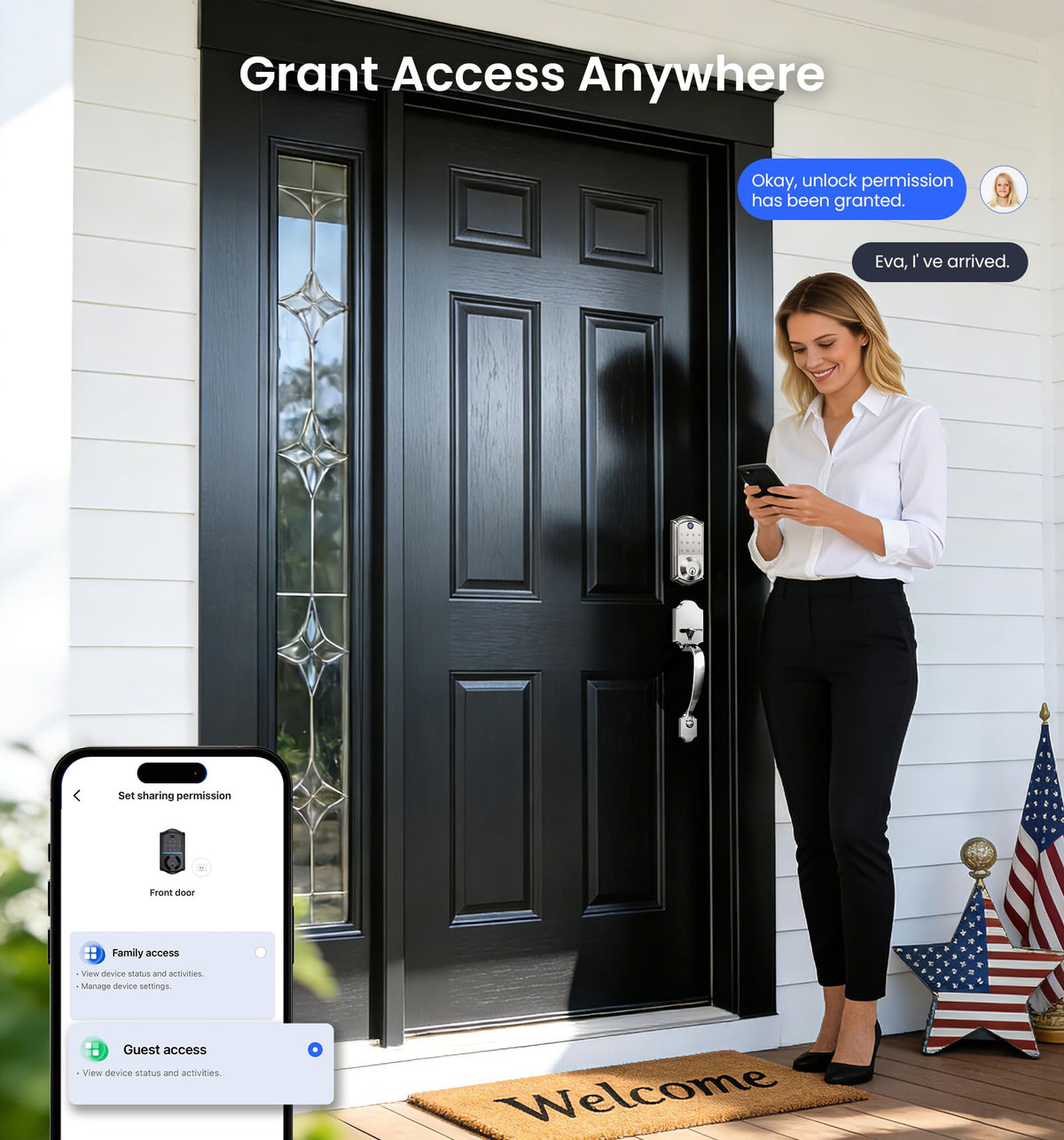 Veise VE017 Fingerprint Smart Door Lock with App Control #Color_Satin Nickel