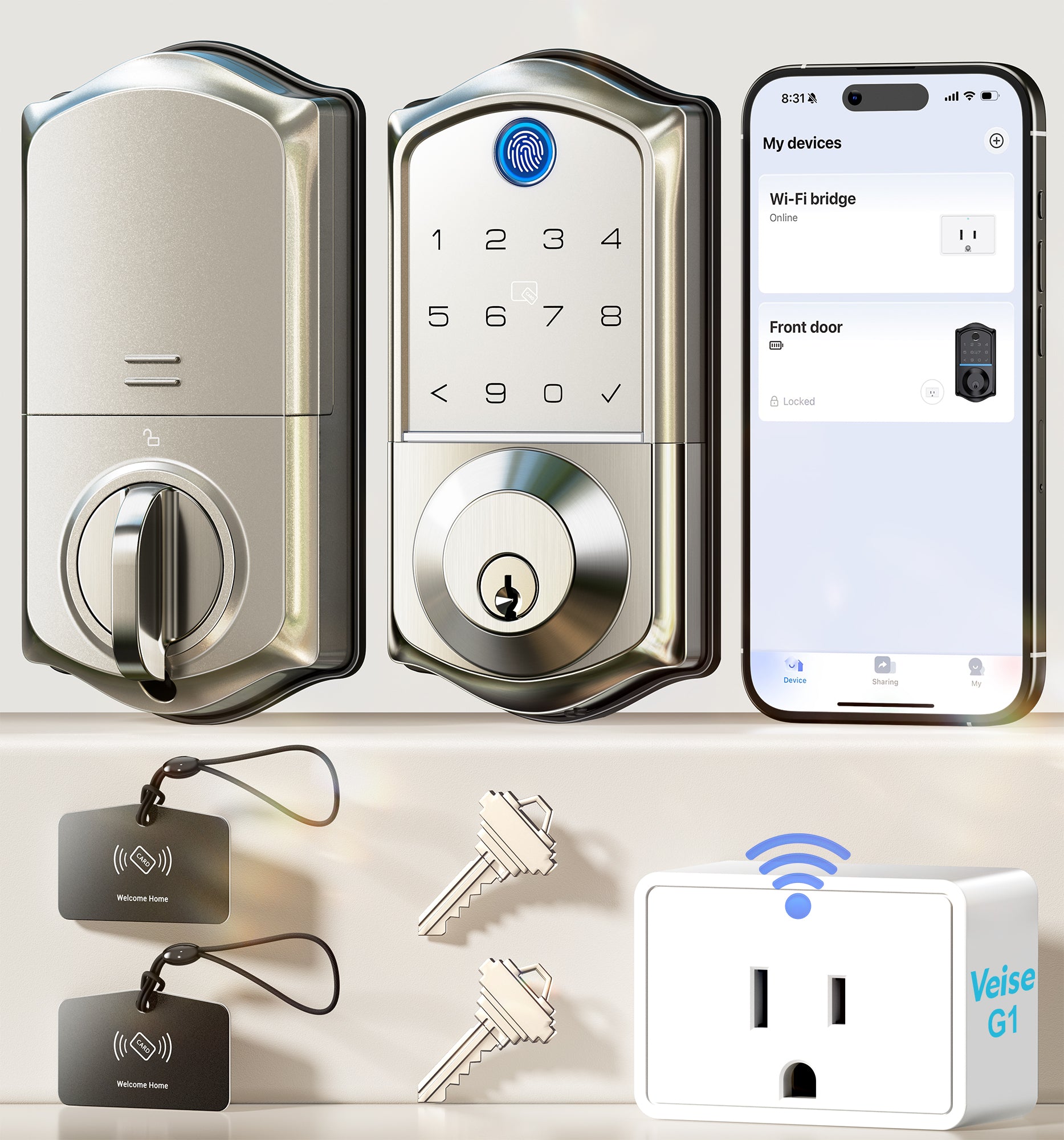 Veise VE017G Wi-Fi Smart Door Lock with Fingerprint
