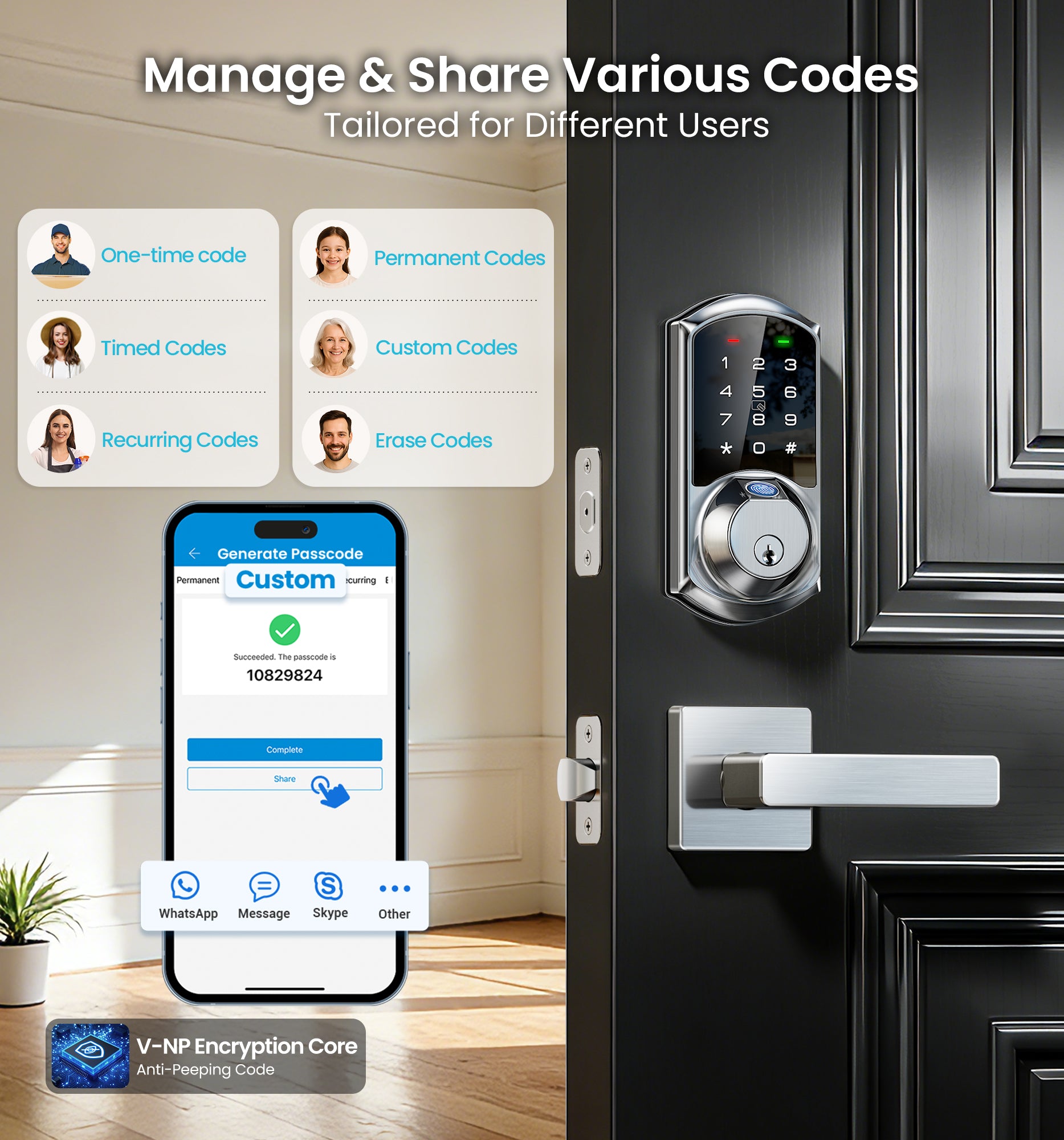Veise VE07-L Fingerprint Smart Lock with Levers