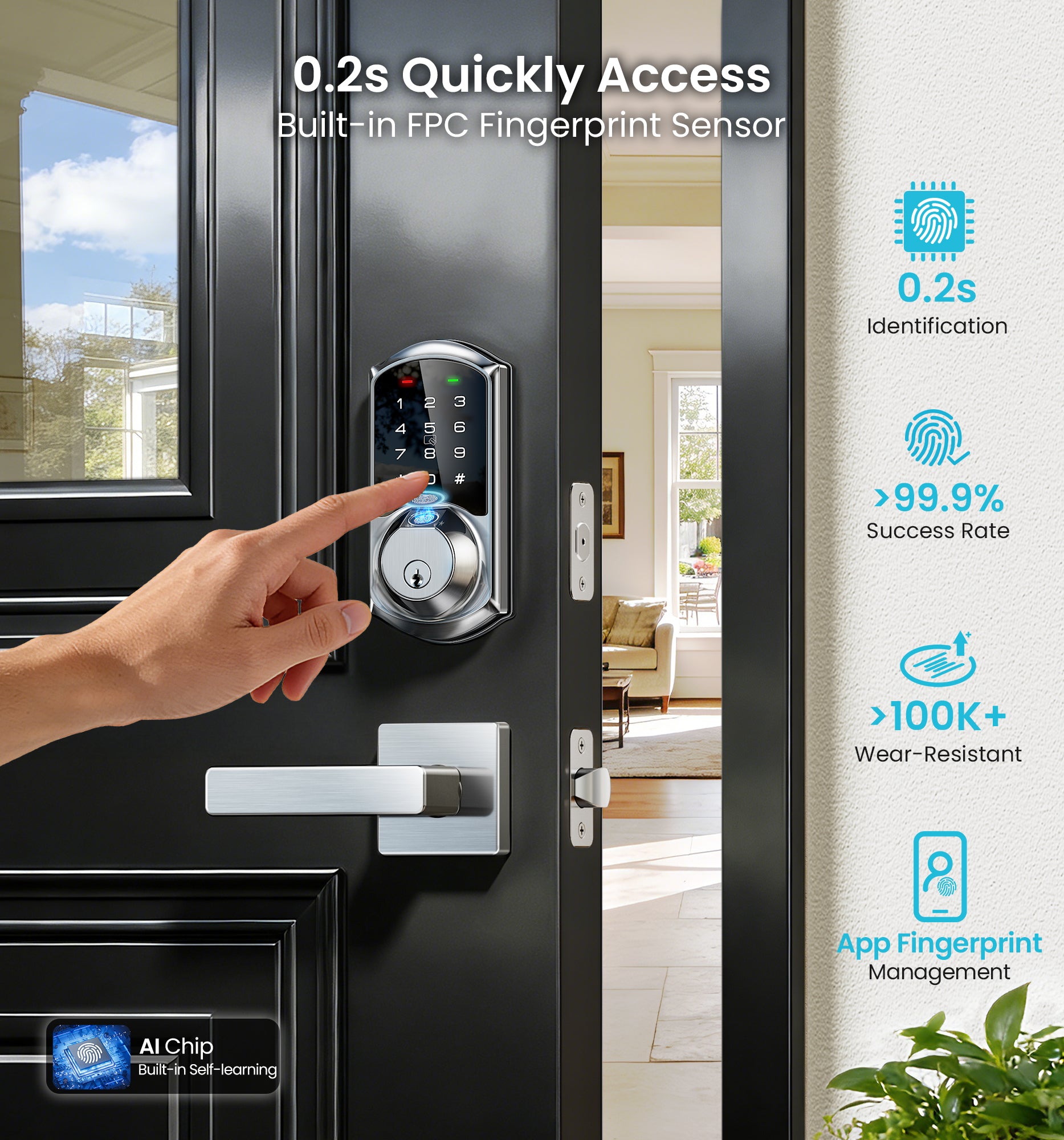 Veise VE07-L Fingerprint Smart Lock with Levers