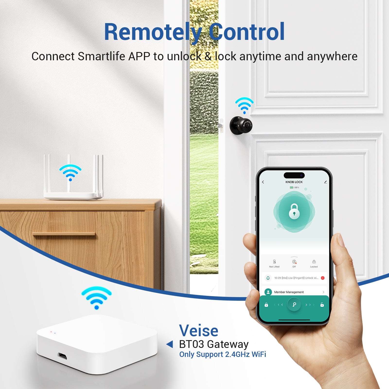 VEISE Wi-Fi Gateway BT03 for Smart Locks VE008