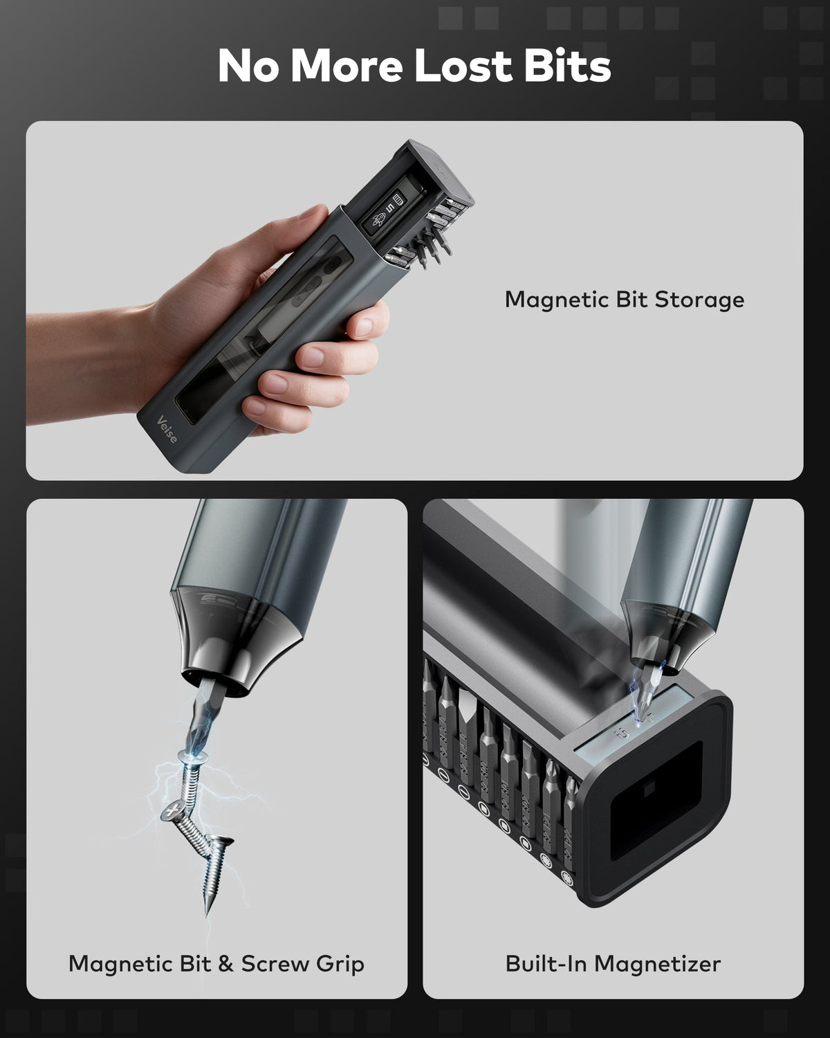 Veise ES01 61-in-1 Mini Electric Precision Screwdriver Set – 13