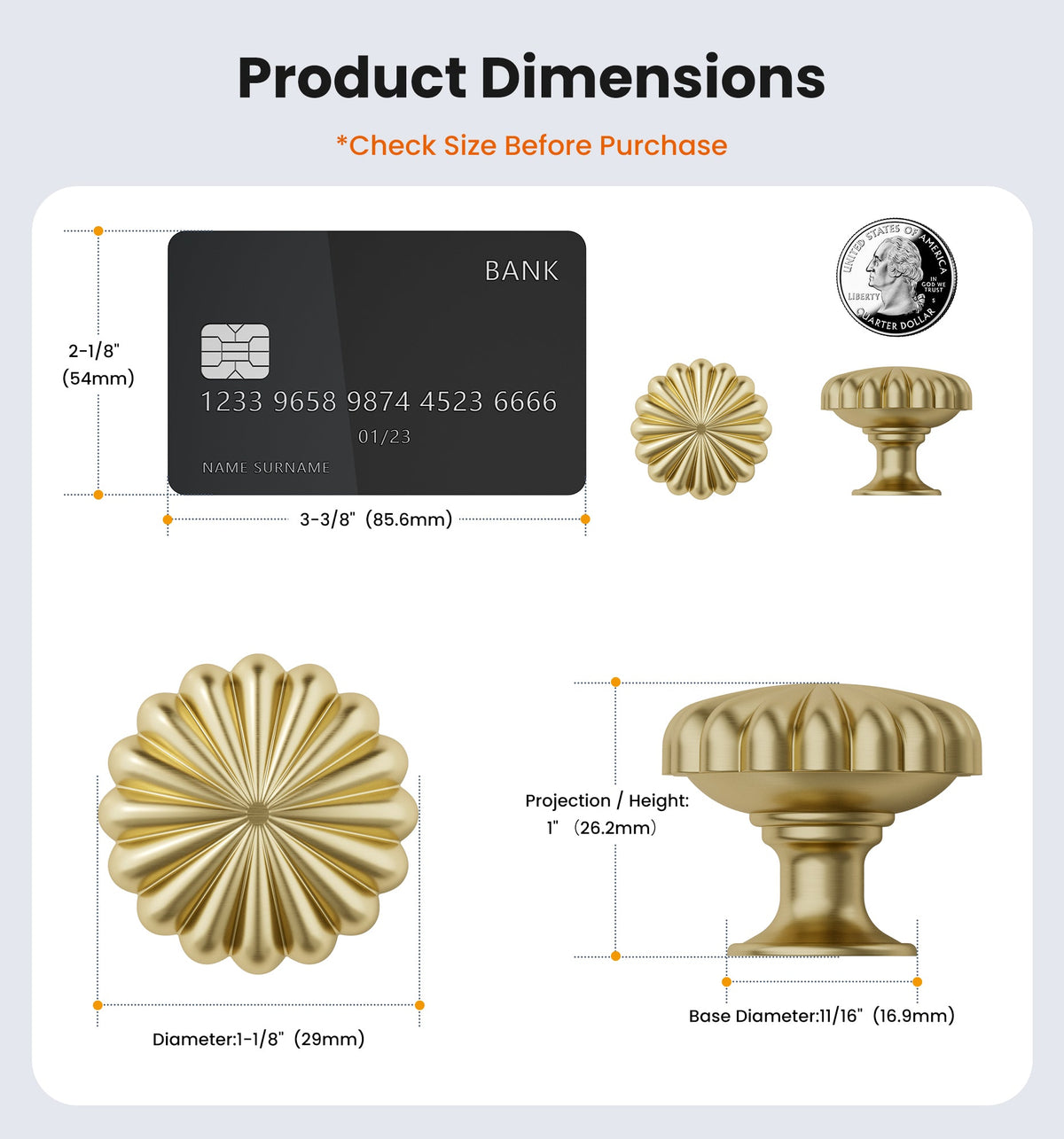 NK-AL03 Drawer Knobs – Brushed Gold #Color_Brushed Gold
