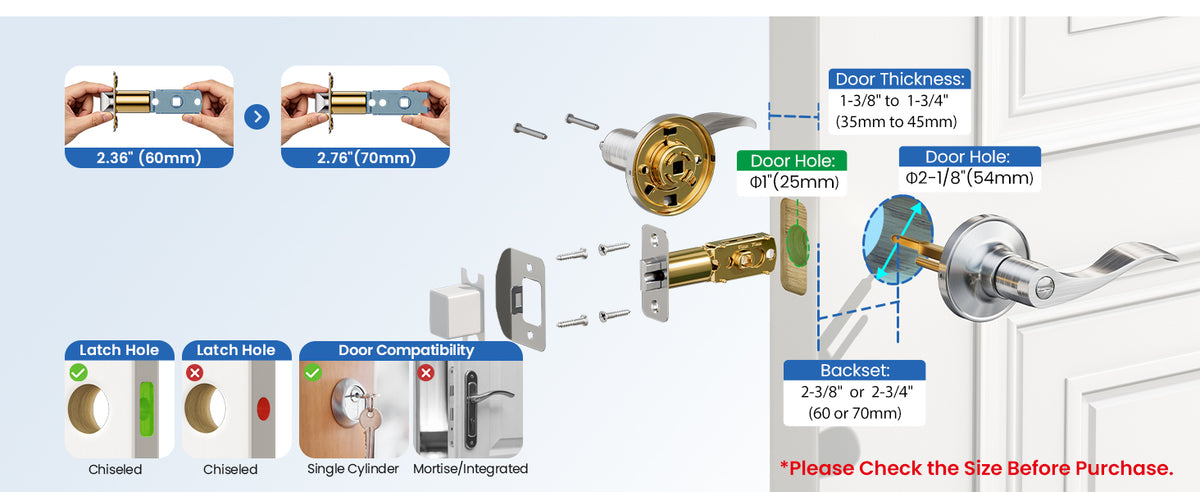 HF01-C Door Handle Privacy Door Levers